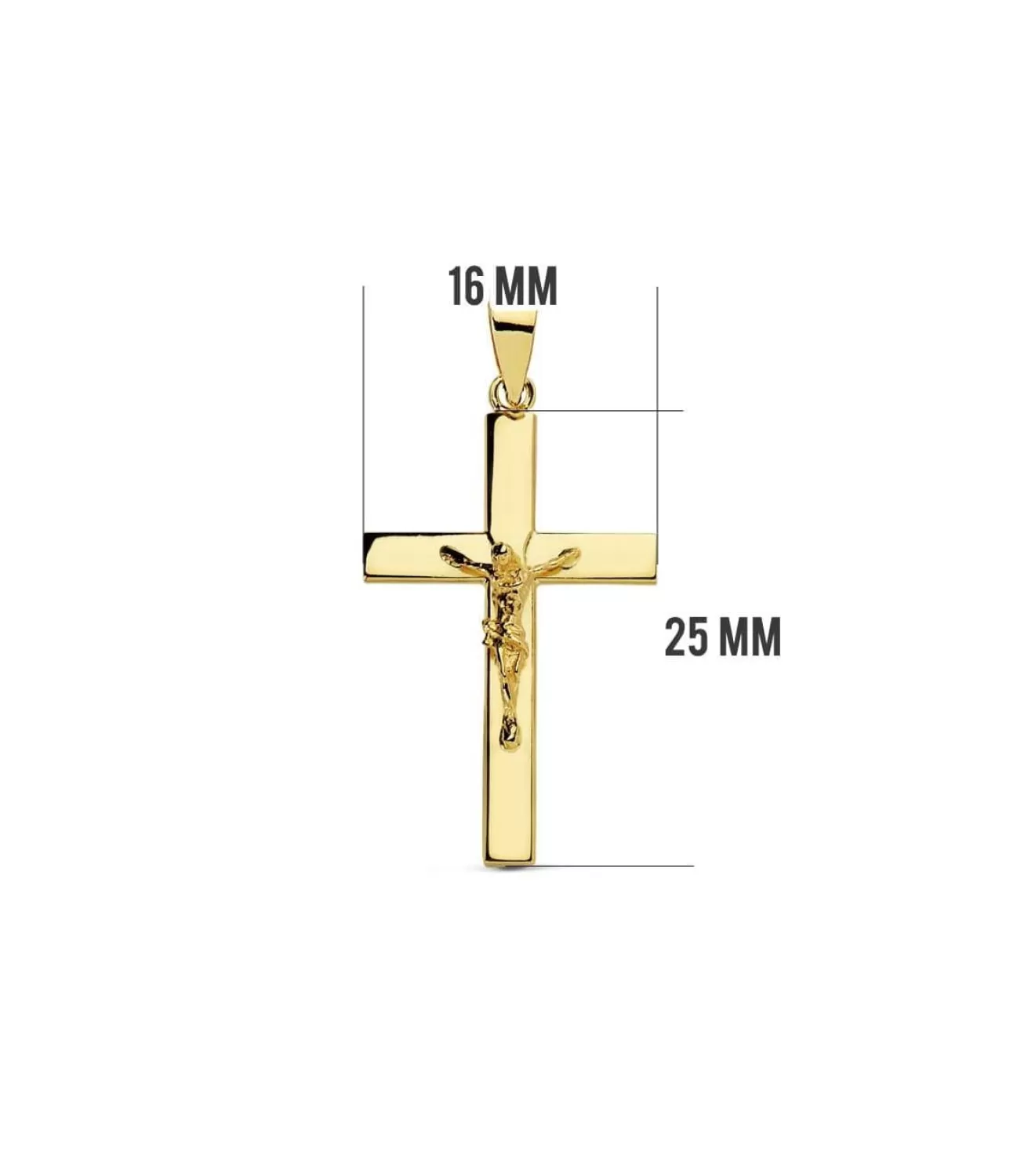 Cruz Cristo Plana 18 Ktes 25Mm<Alda Joyeros Best Sale