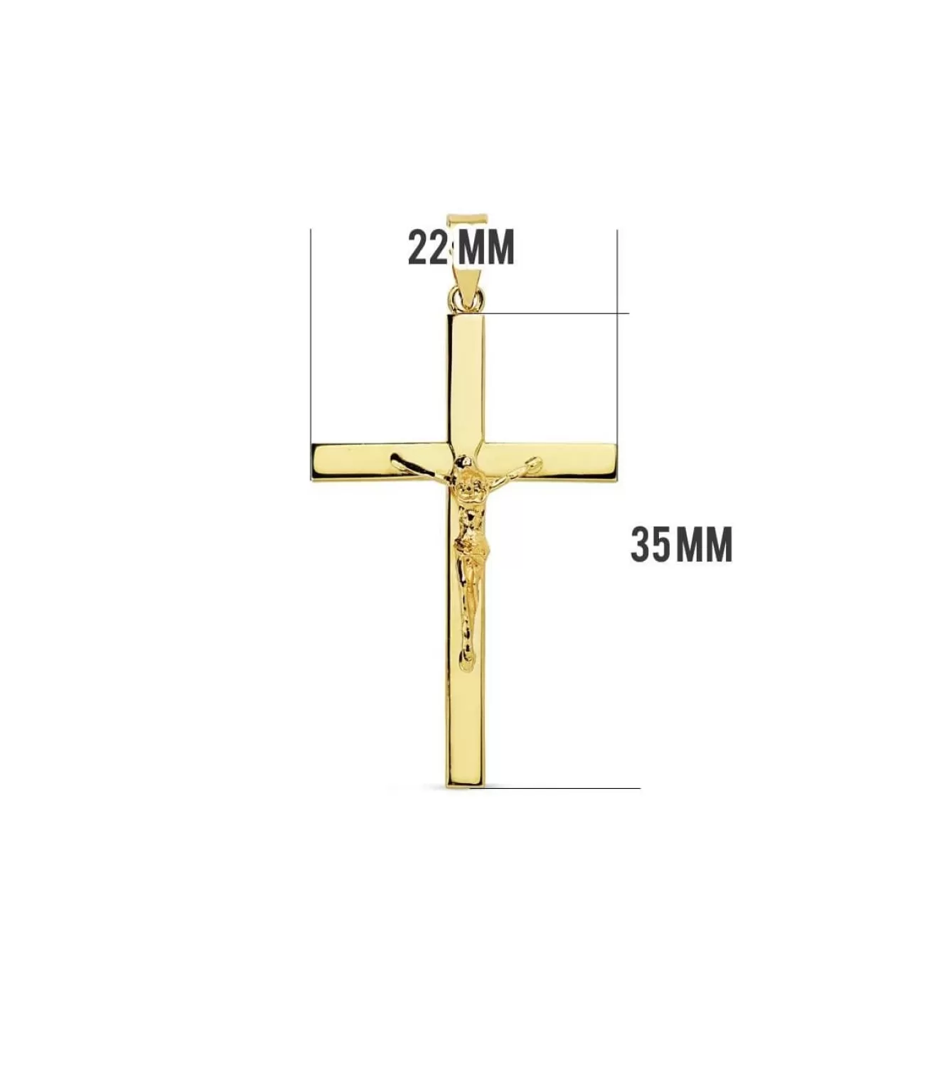 Cruz Cristo Plana 18 Ktes 35Mm<Alda Joyeros Online