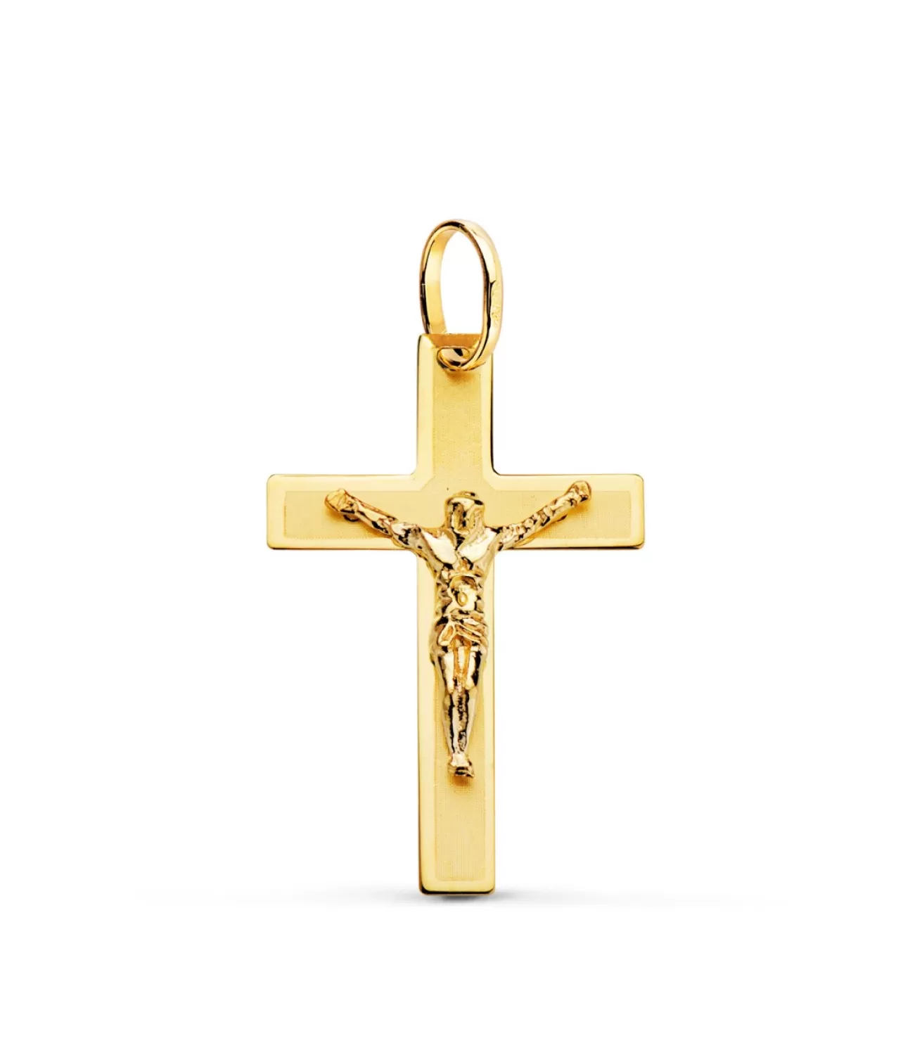 Cruz Cristo Plana Rectangular Oro 18K 26 Mm<Alda Joyeros New