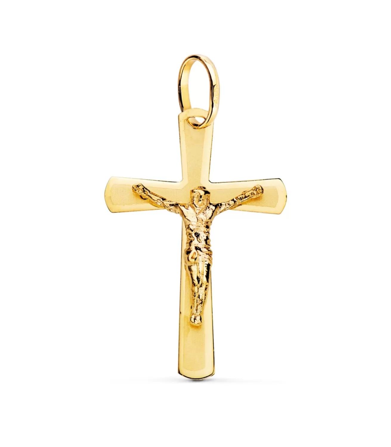 Cruz Cristo Plana Redondeada Oro 18K 25 Mm<Alda Joyeros Cheap