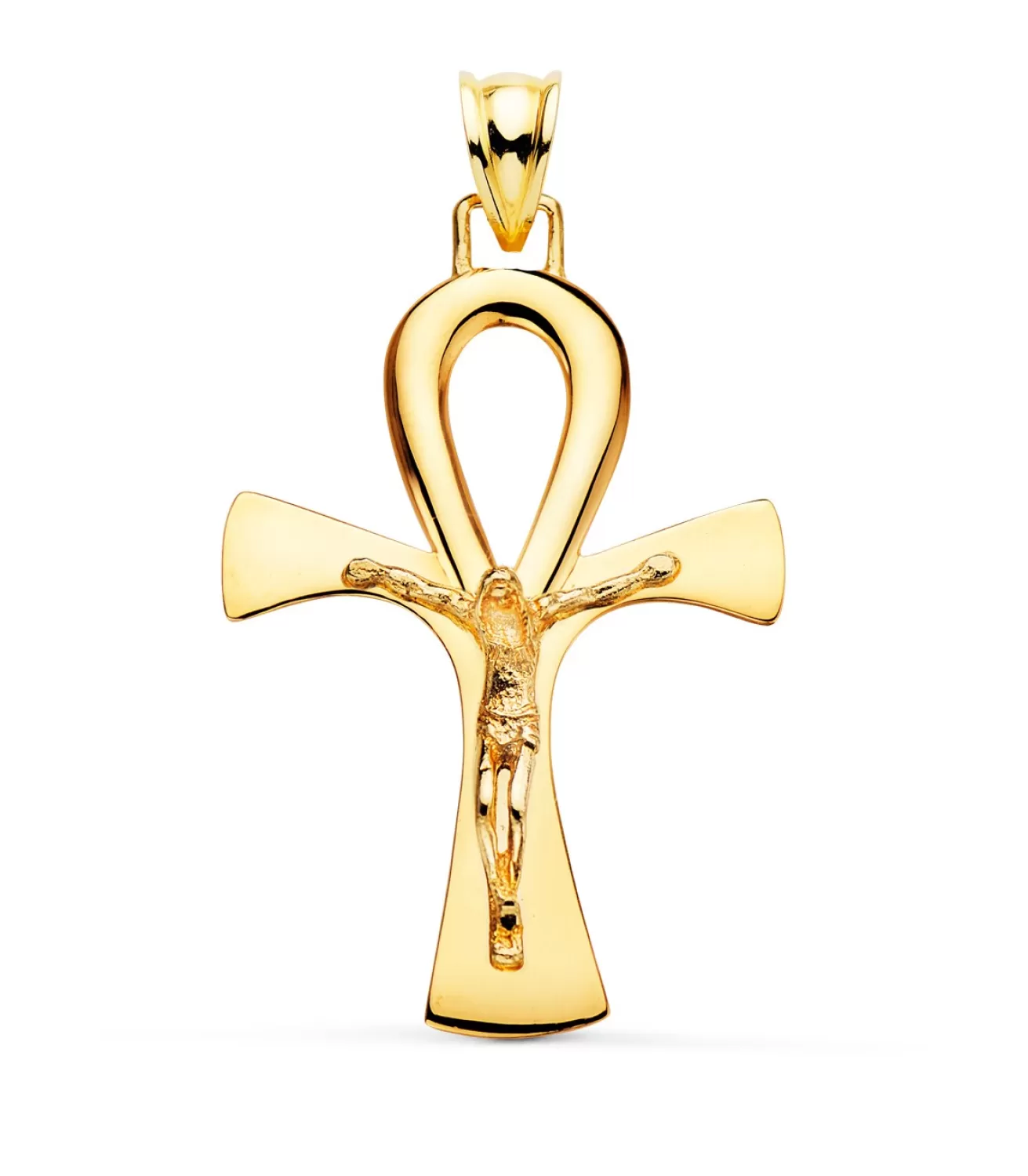 Cruz De La Vida Cristo Oro Amarillo 18 K 36 Mm<Alda Joyeros Sale