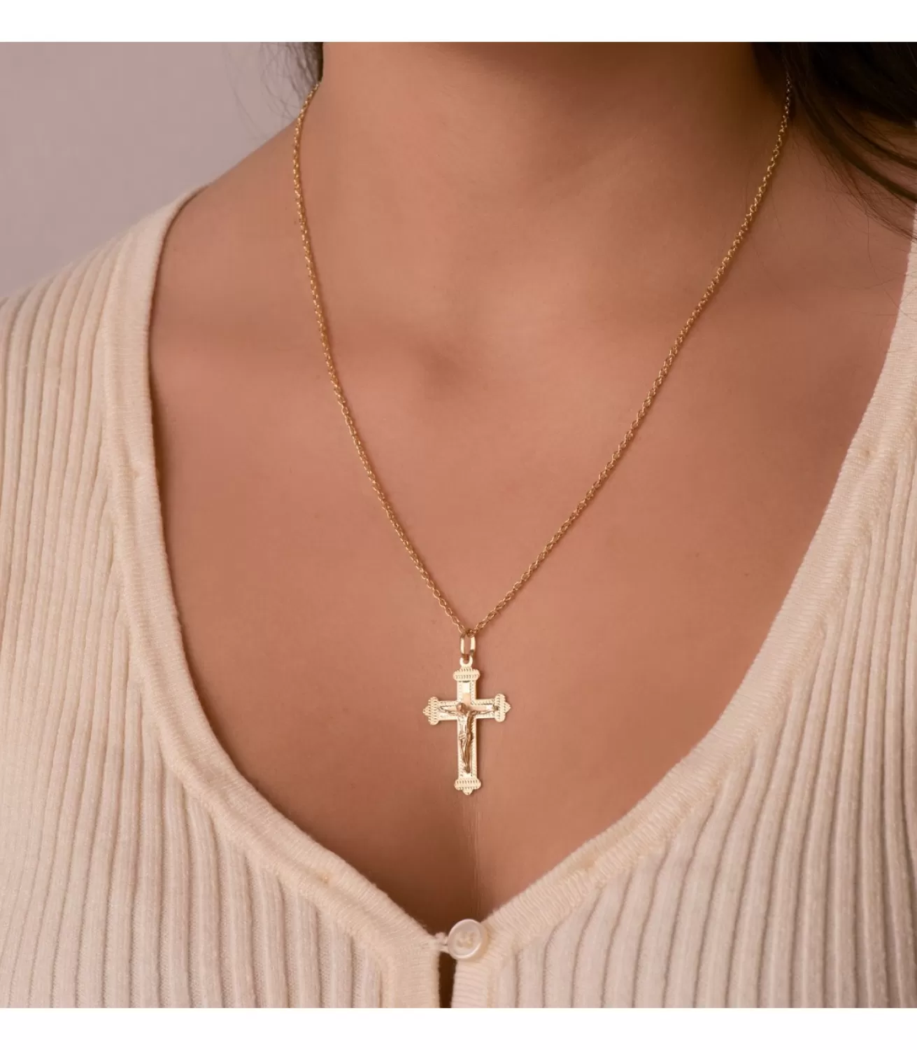 Cruz Diamantada Oro 18 K Cristo 35 Mm<Alda Joyeros Cheap