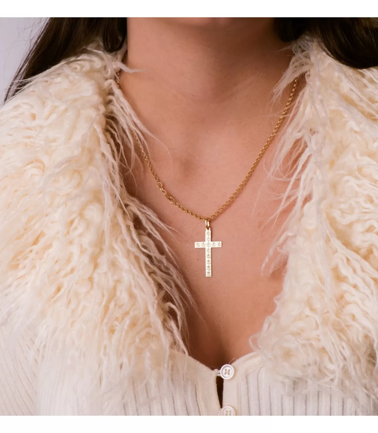 Cruz Estrellada Oro Amarillo 18K<Alda Joyeros Sale