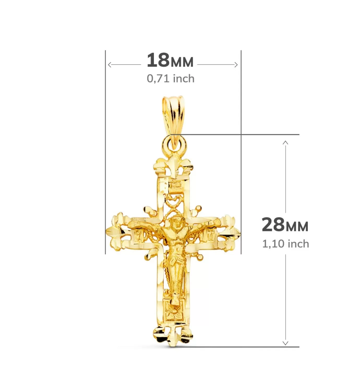 Cruz Filigrana Cristo Oro Amarillo 18K 28Mm<Alda Joyeros New