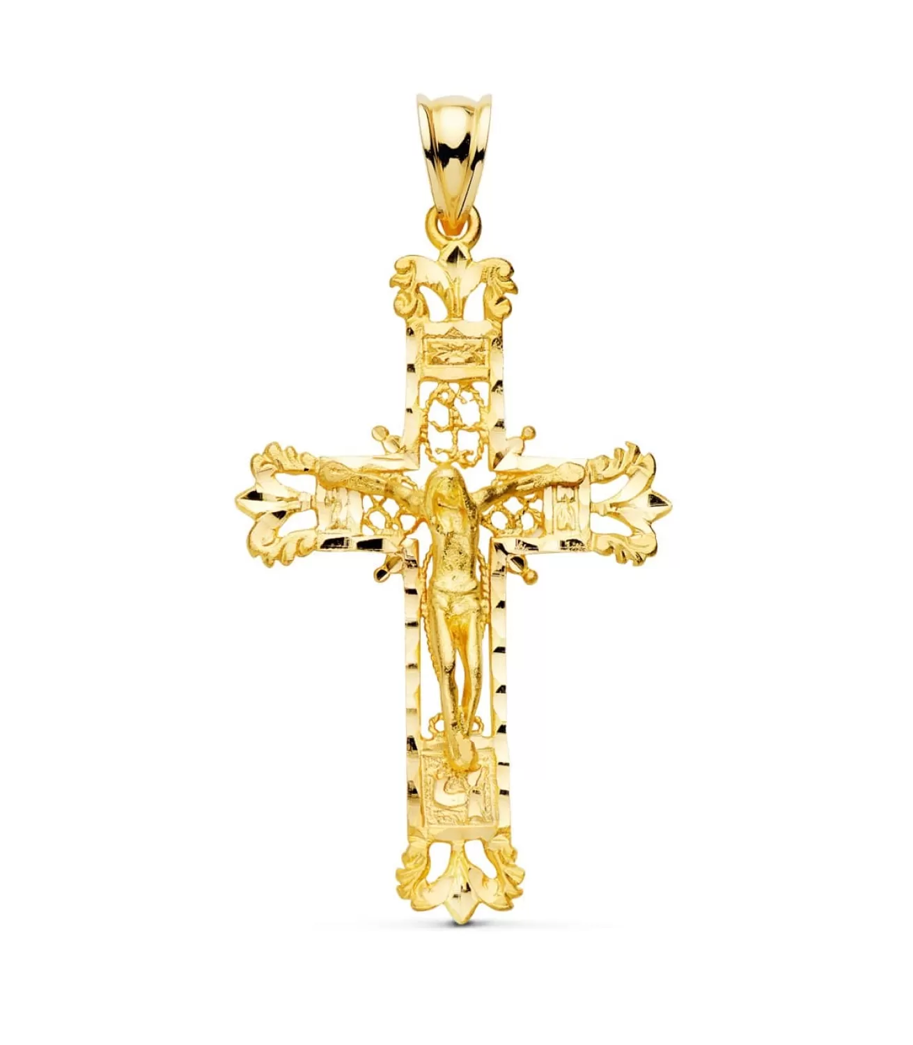 Cruz Filigrana Cristo Oro Amarillo 18K 42Mm<Alda Joyeros Shop