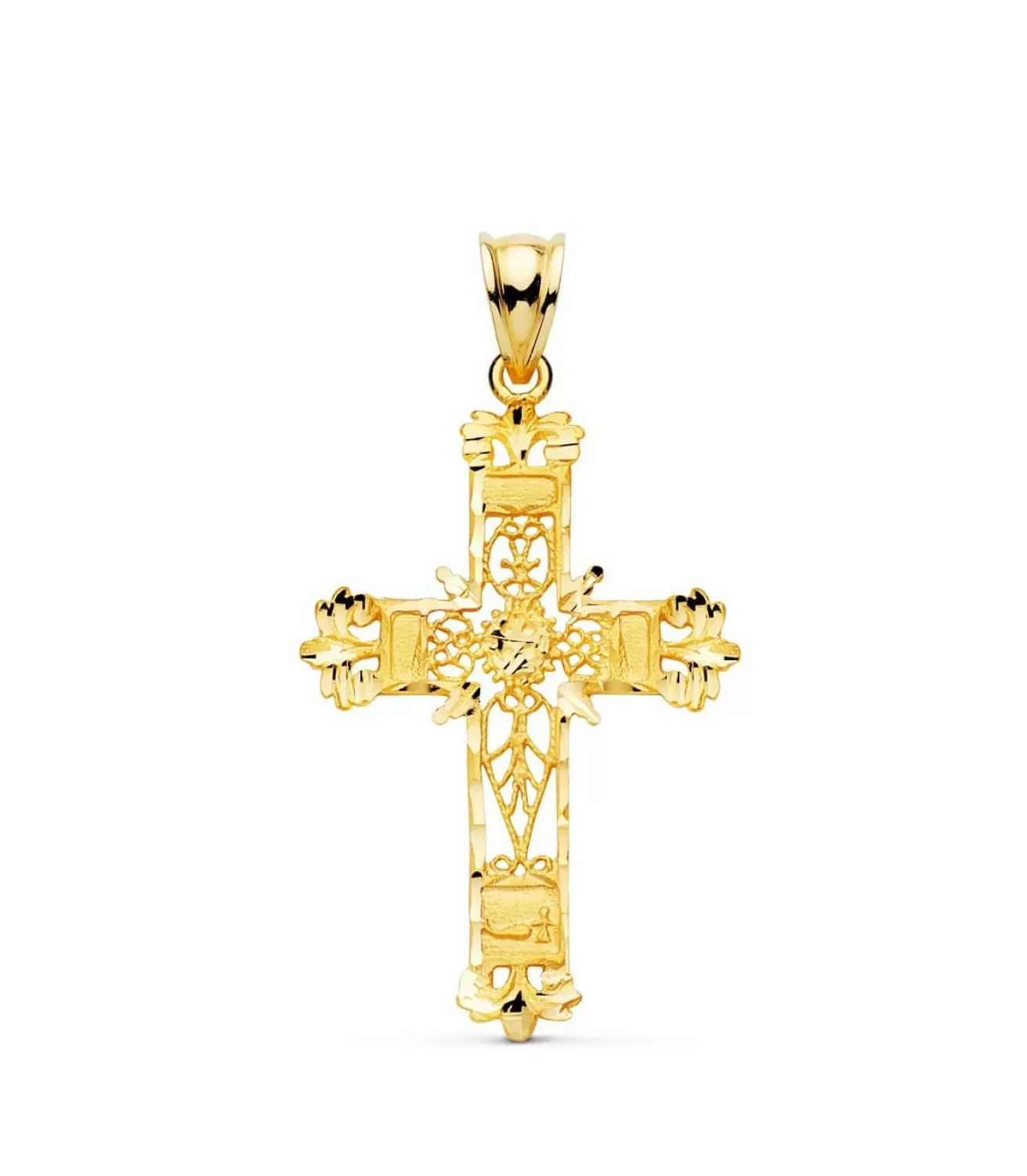 Cruz Filigrana Oro Amarillo 18K 37Mm<Alda Joyeros Shop