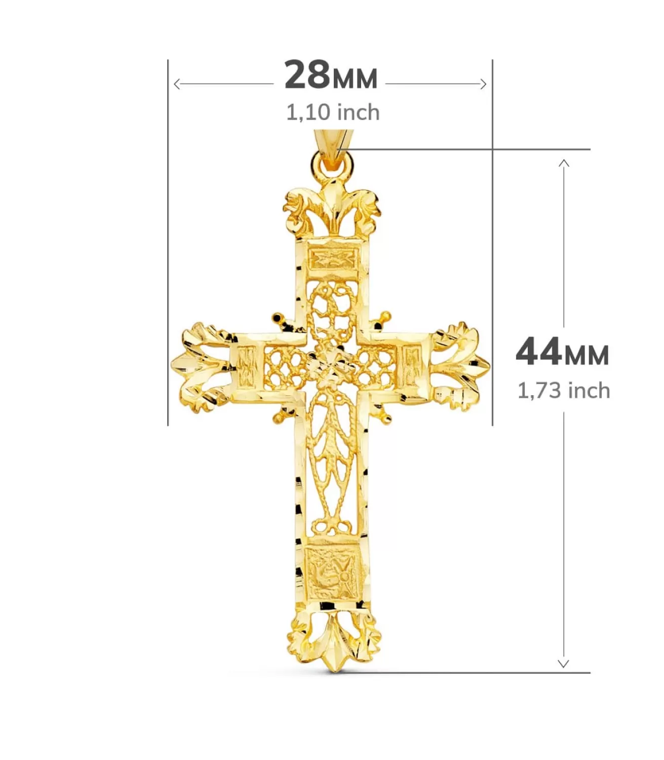 Cruz Filigrana Oro Amarillo 18K 44Mm<Alda Joyeros Cheap