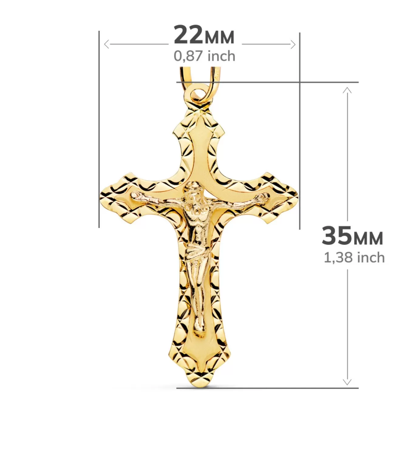 Cruz Gotica Cristo Tallada Oro 18K 35Mm<Alda Joyeros Outlet