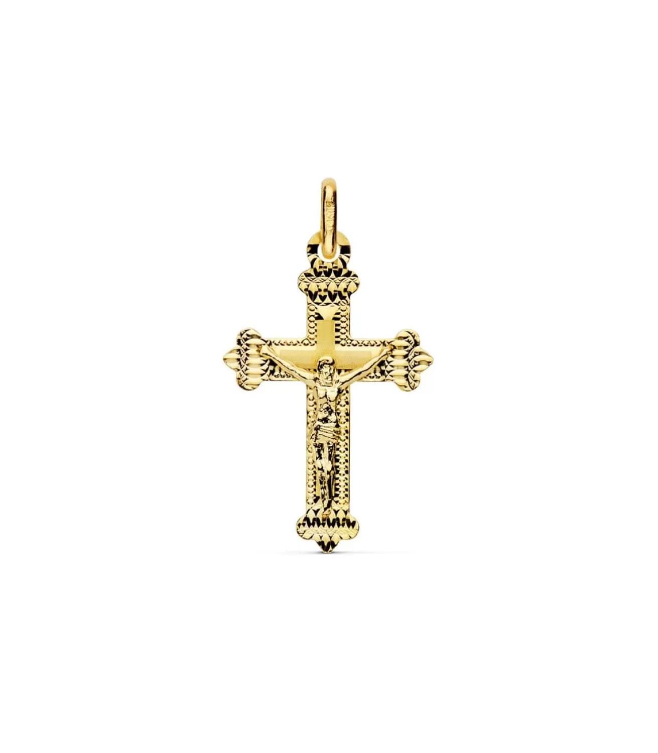 Cruz Irregular Cristo De Oro Amarillo 18K 23 Mm Laser<Alda Joyeros Outlet