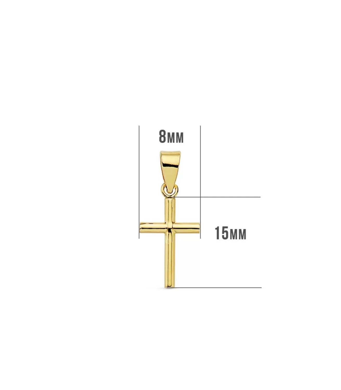 Cruz Lisa De Oro Amarillo 18 K 15 Mm<Alda Joyeros New