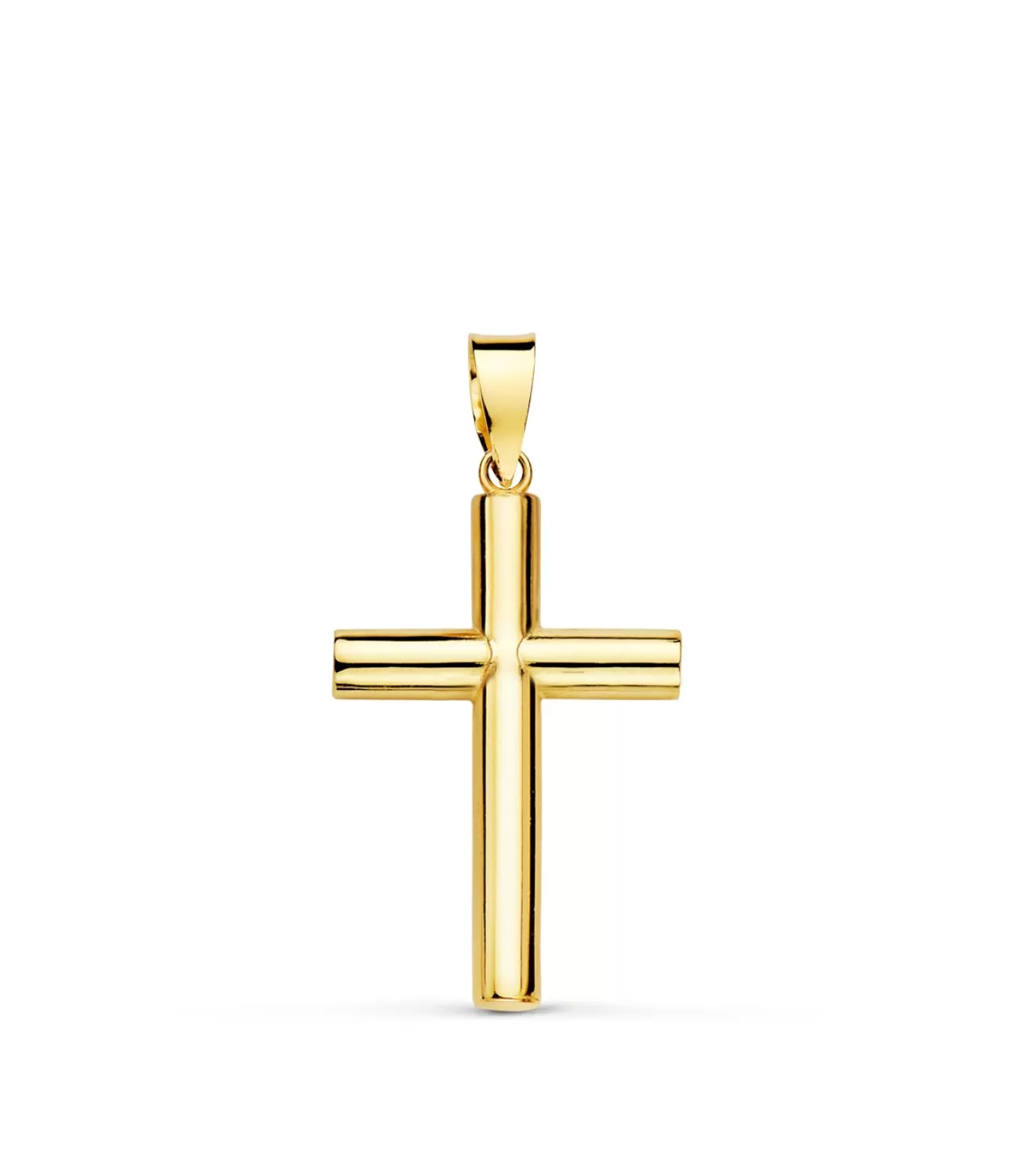 Cruz Lisa De Oro Amarillo 18 K 21 Mm<Alda Joyeros Store