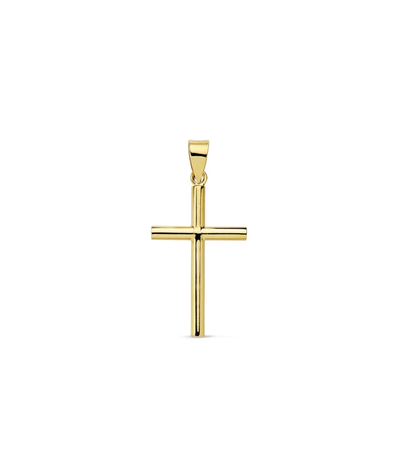 Cruz Lisa De Oro Amarillo 18 K 23 Mm<Alda Joyeros Sale