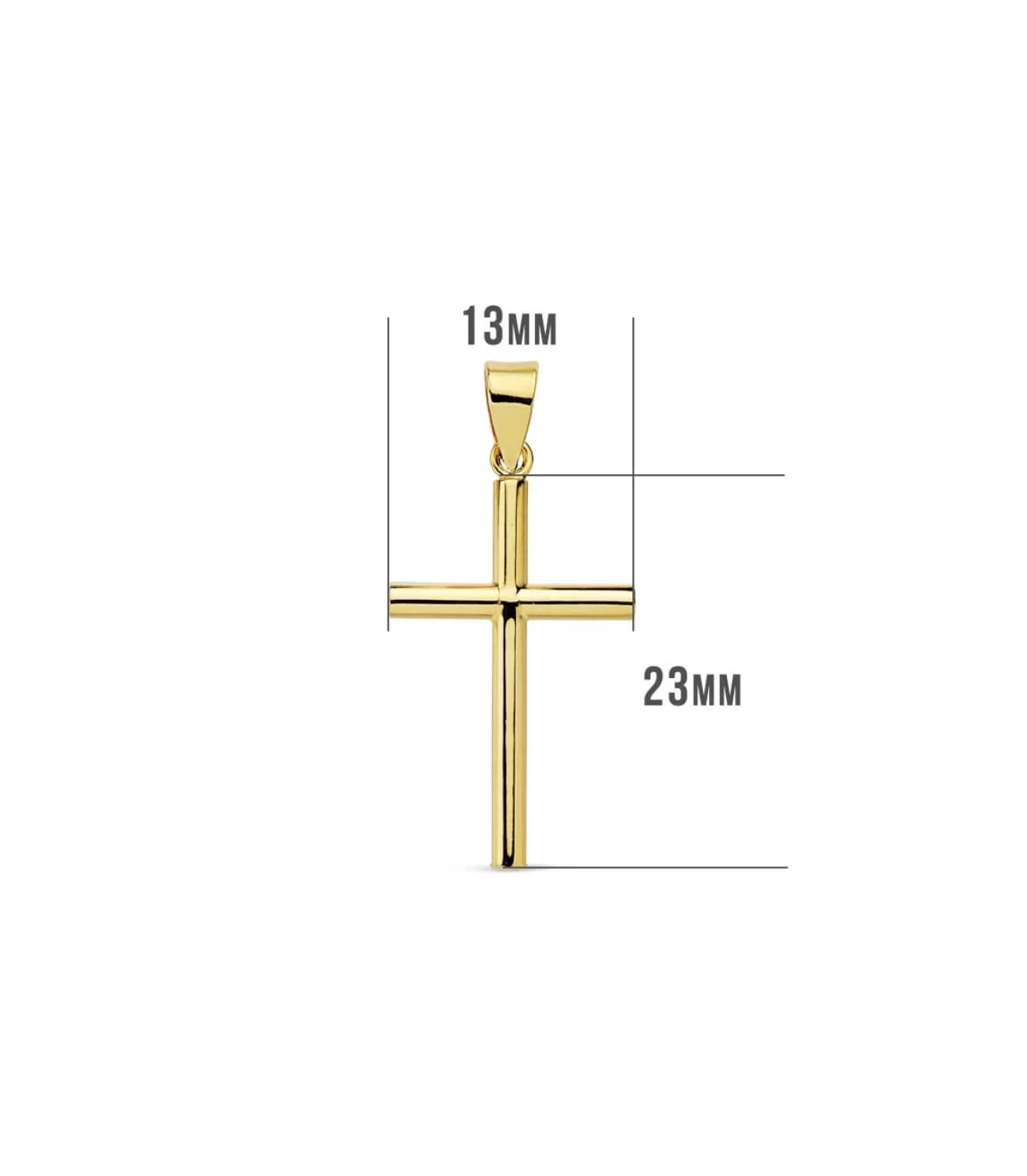 Cruz Lisa De Oro Amarillo 18 K 23 Mm<Alda Joyeros Sale