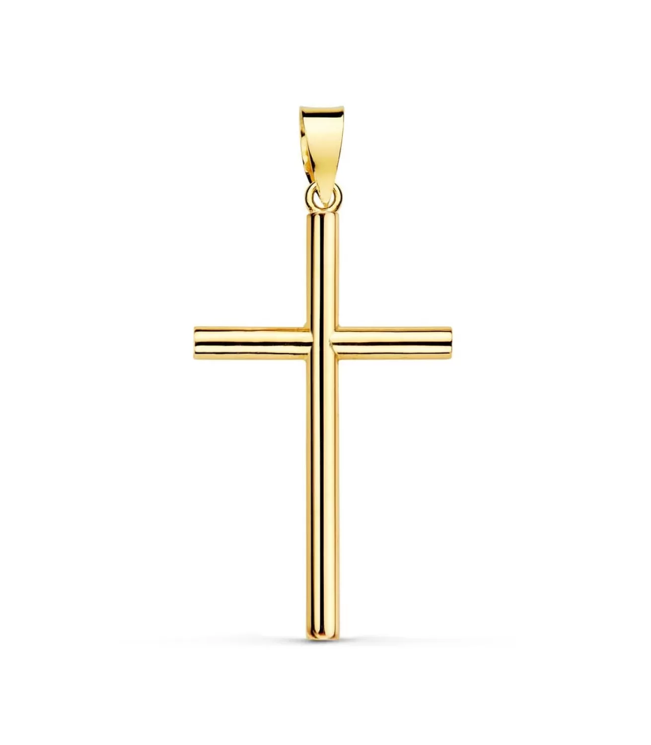 Cruz Lisa De Oro Amarillo 18 K 26 Mm<Alda Joyeros New