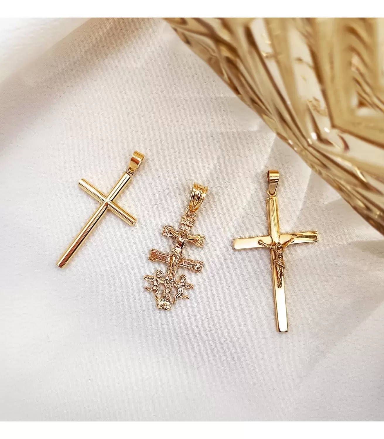 Cruz Lisa De Oro Amarillo 18 K 29 Mm<Alda Joyeros Cheap