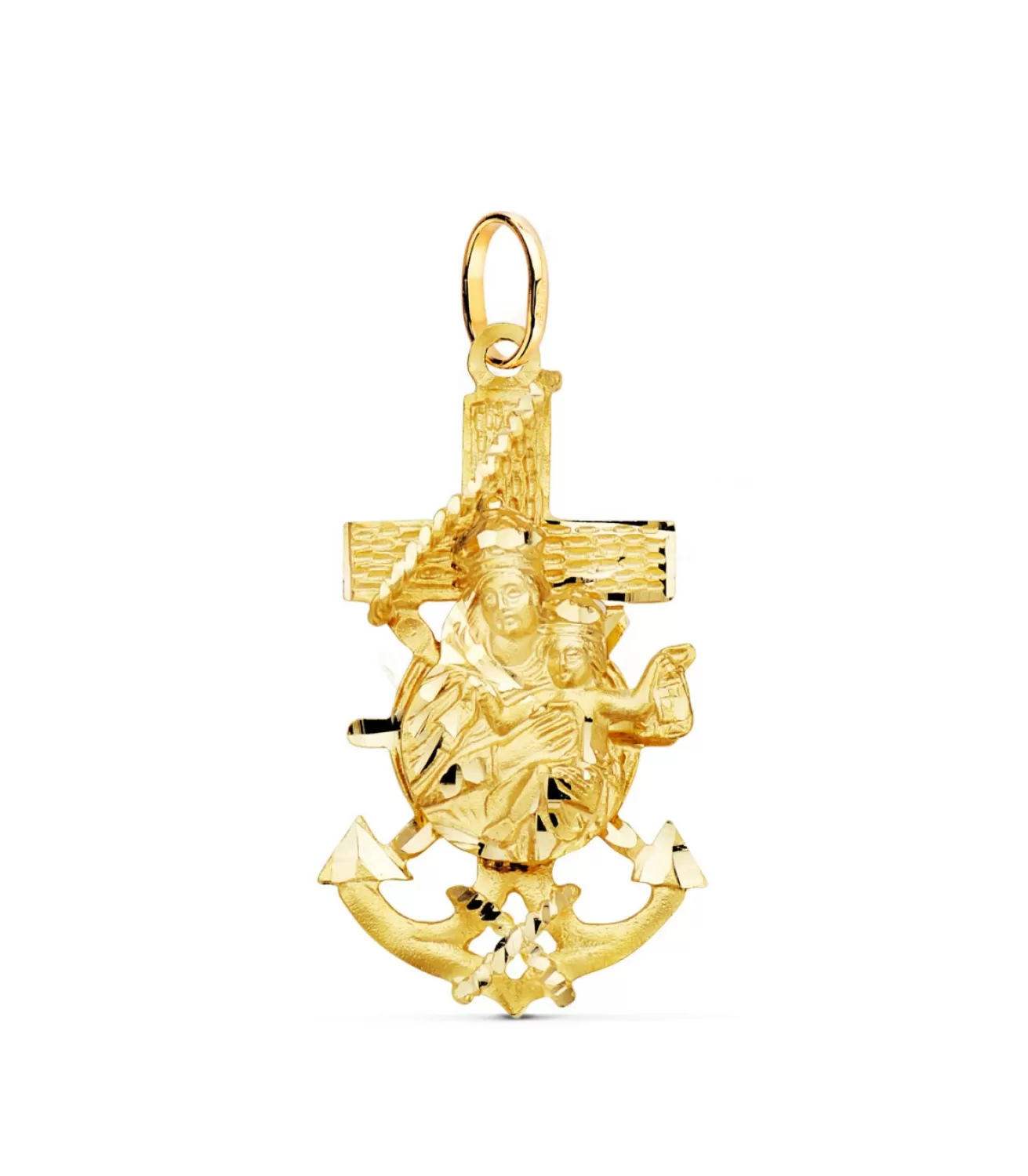 Cruz Marinera Virgen Del Carmen Oro 18K 35 Mm<Alda Joyeros Flash Sale