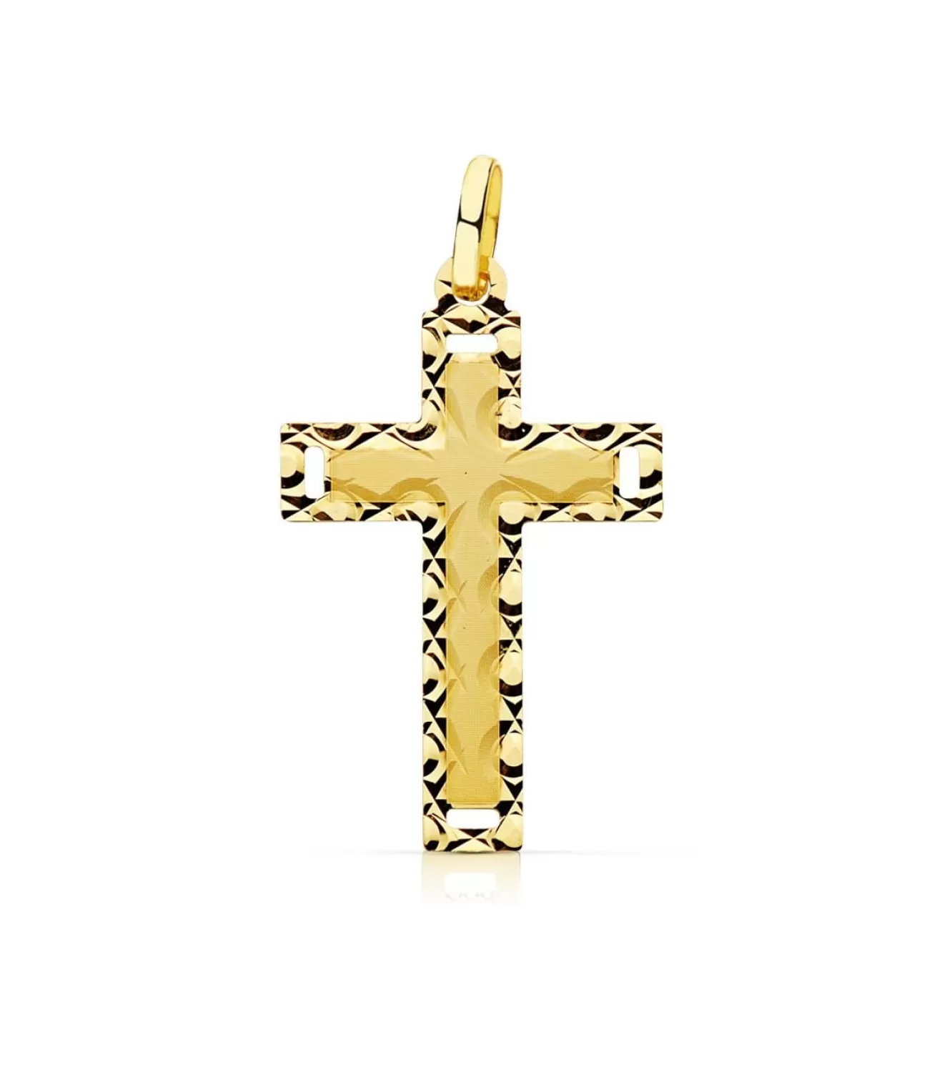 Cruz Plana Calada Oro 18 K 25 Mm<Alda Joyeros Outlet