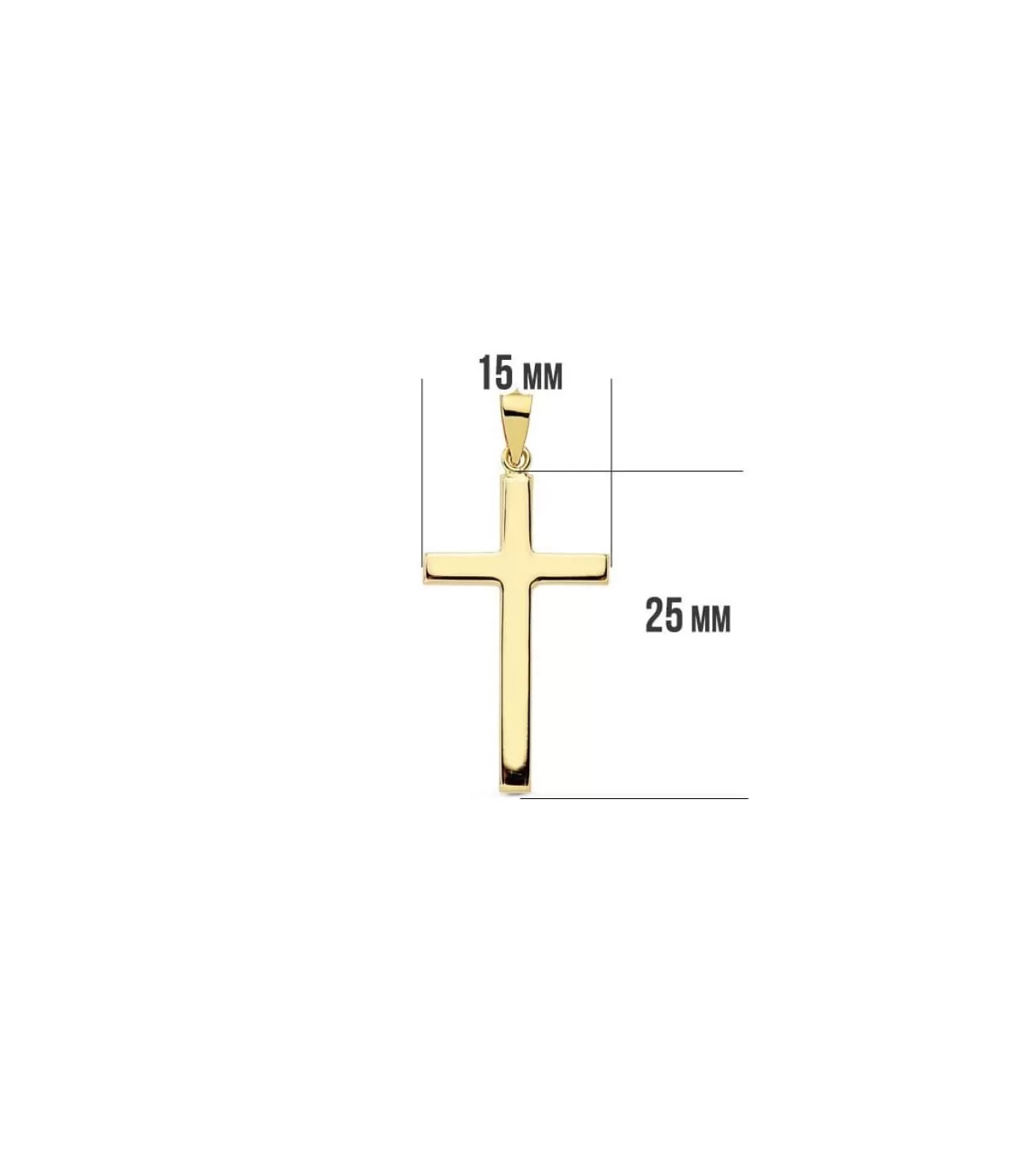 Cruz Plana Lisa 18 Ktes 25Mm<Alda Joyeros Fashion