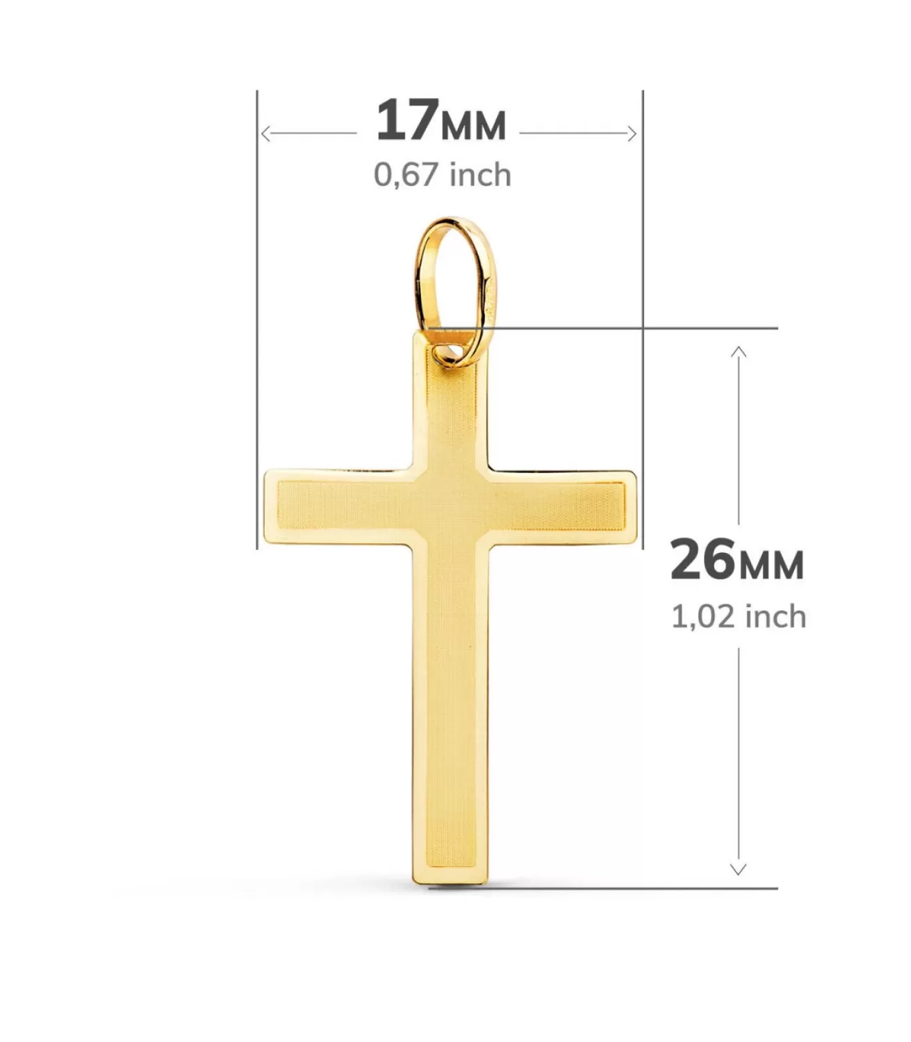 Cruz Plana Rectangular Oro 18K 26 Mm<Alda Joyeros Discount