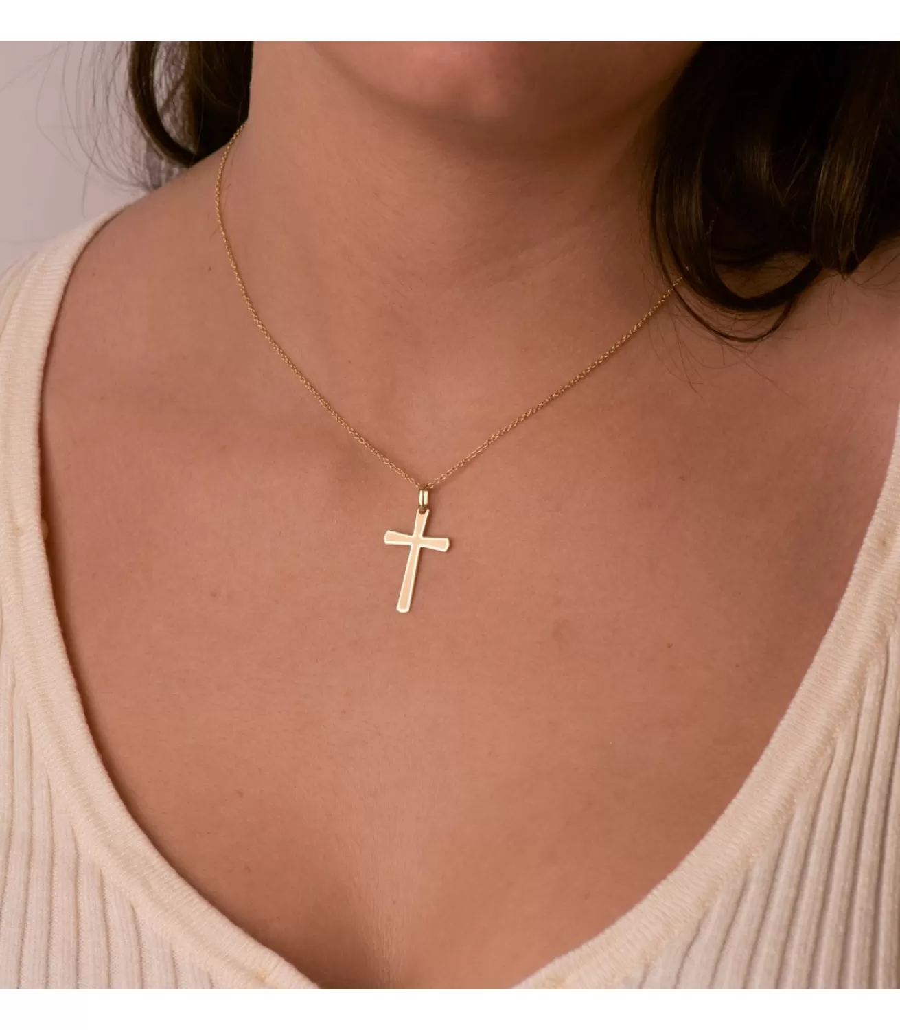 Cruz Plana Redondeada Oro 18K 25 Mm<Alda Joyeros Hot