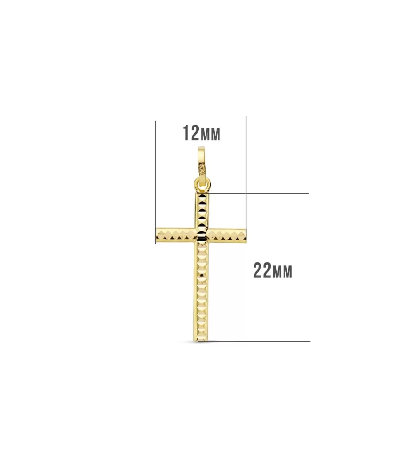 Cruz Plana Talla Oro Amarillo 18 K 22Mm<Alda Joyeros Store