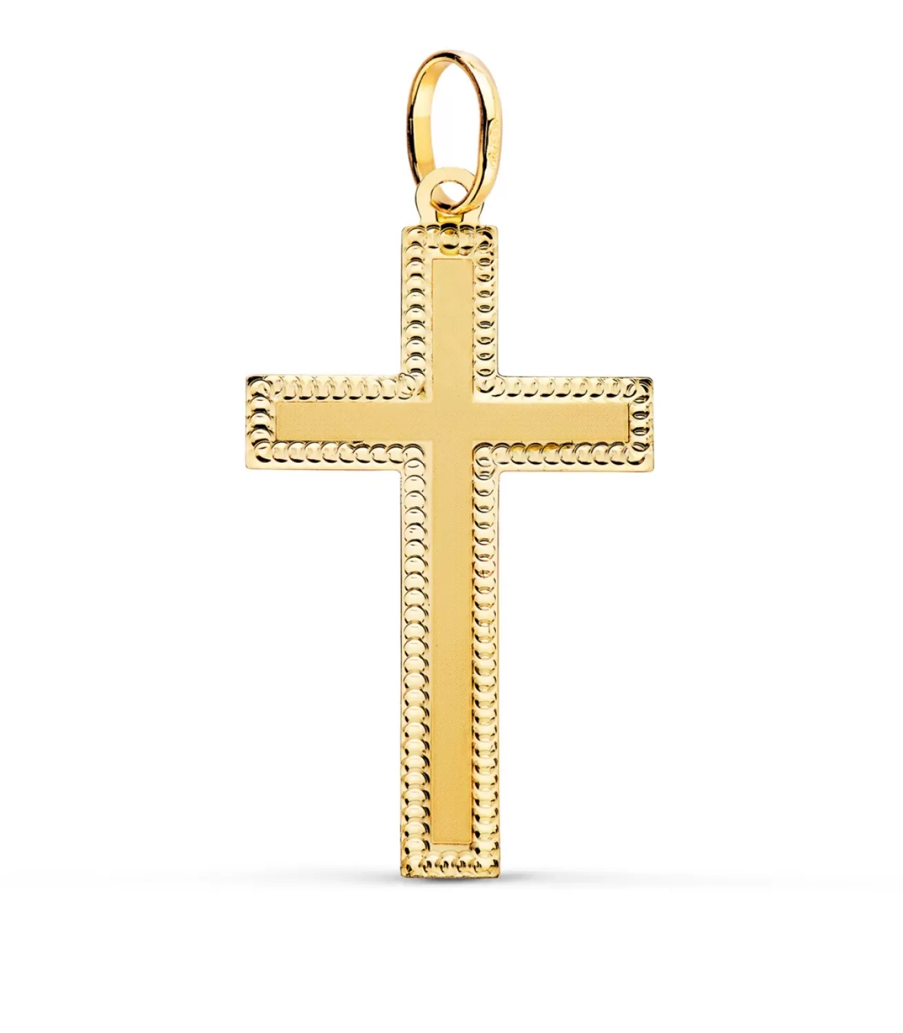Cruz Plana Tallada Oro Amarillo 18 K<Alda Joyeros Cheap