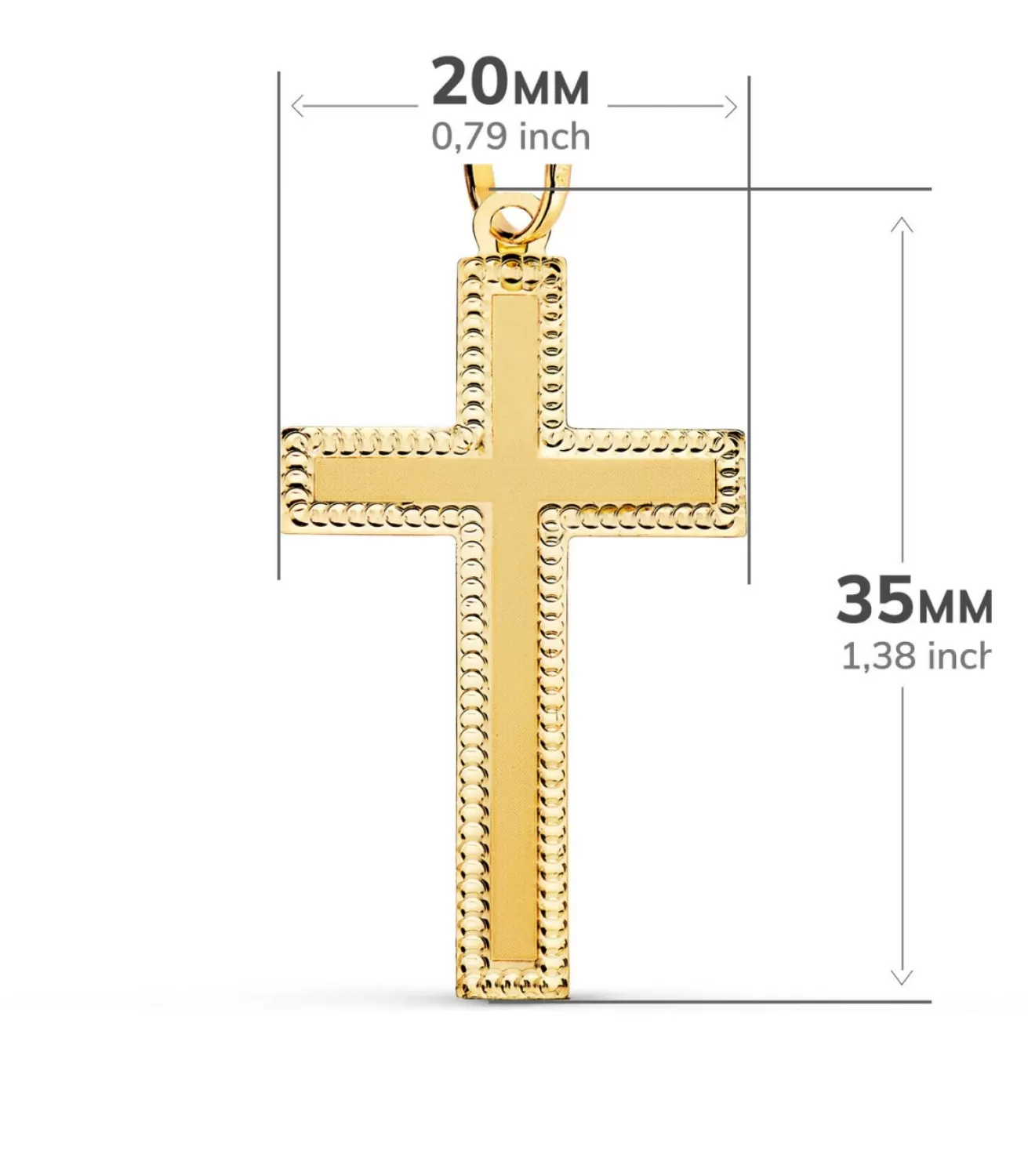 Cruz Plana Tallada Oro Amarillo 18 K<Alda Joyeros Cheap