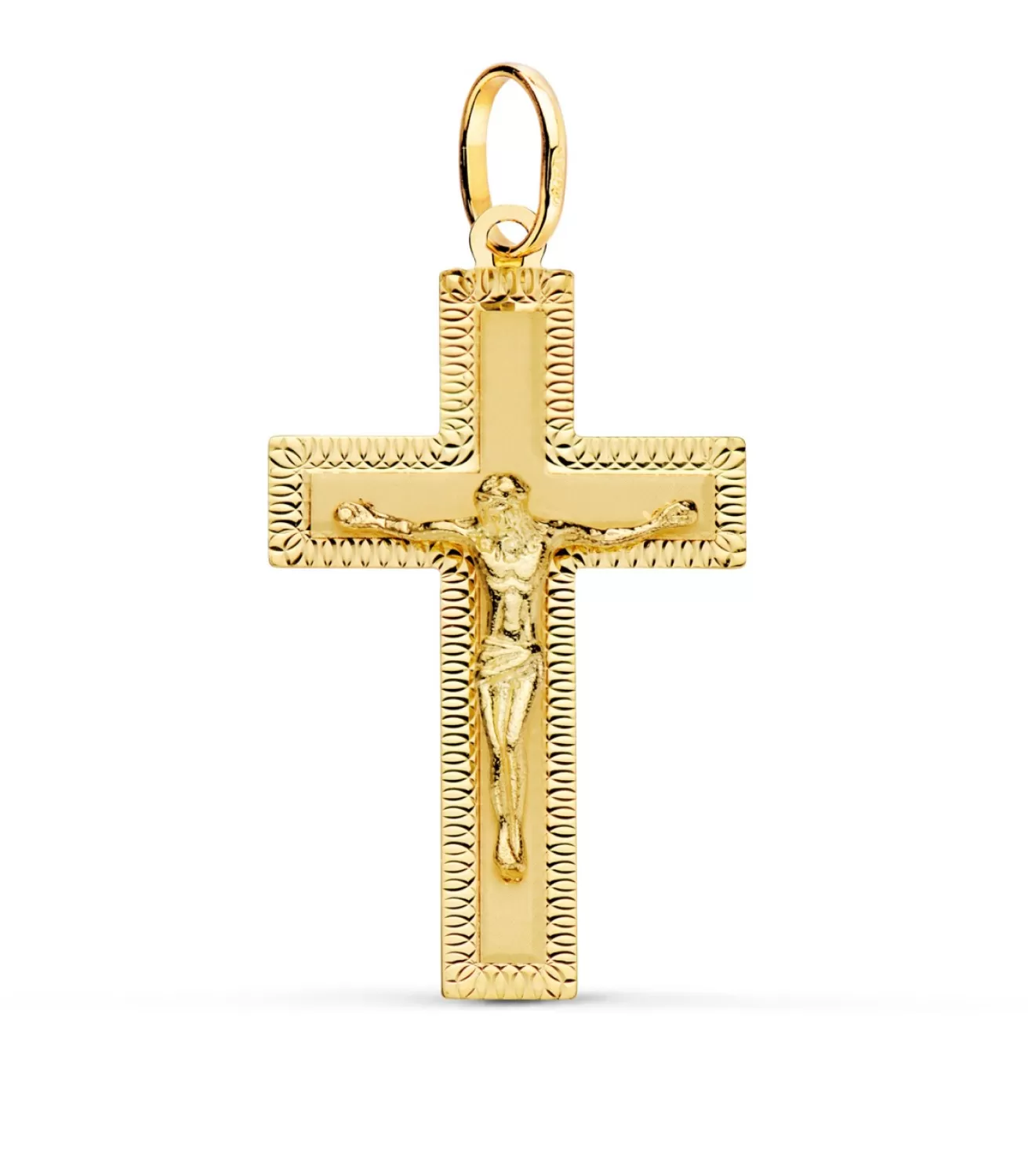 Cruz Rectangular Cristo Oro 18 Ktes Tallada<Alda Joyeros Fashion
