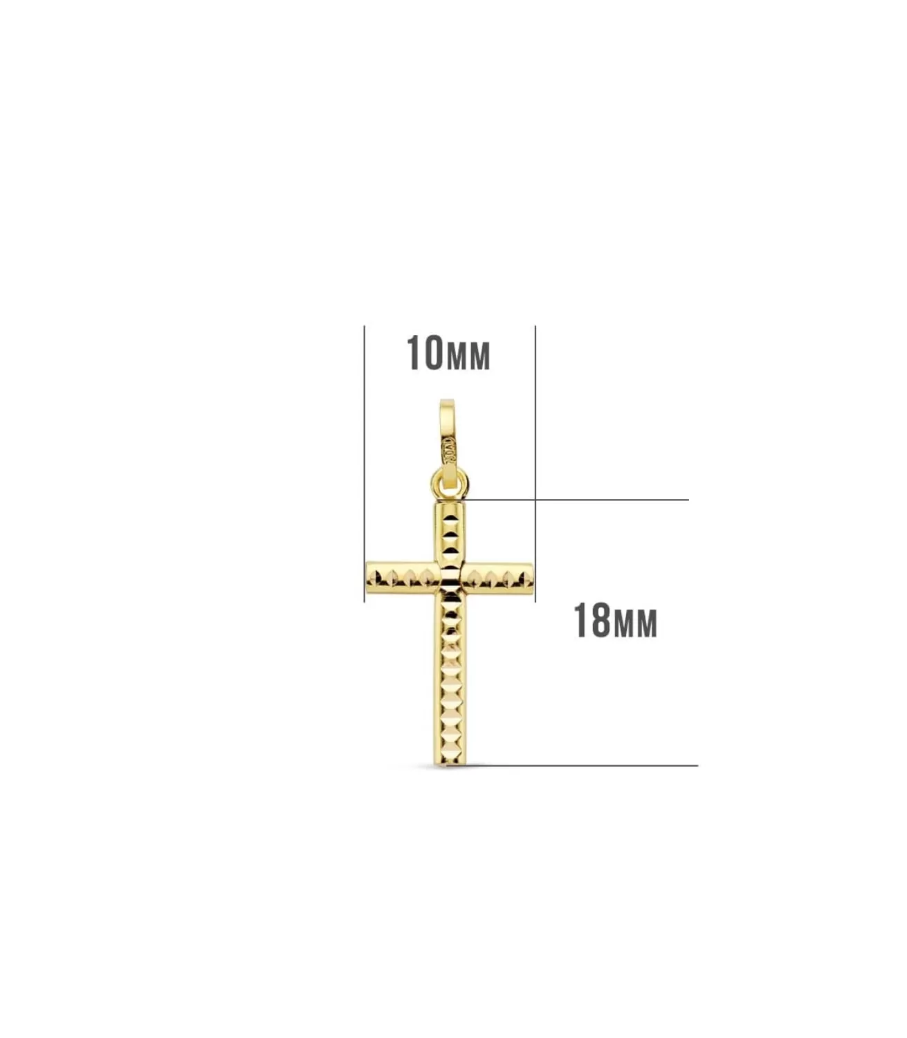 Cruz Tallada De Oro Amarillo 18K 18 Mm<Alda Joyeros Discount