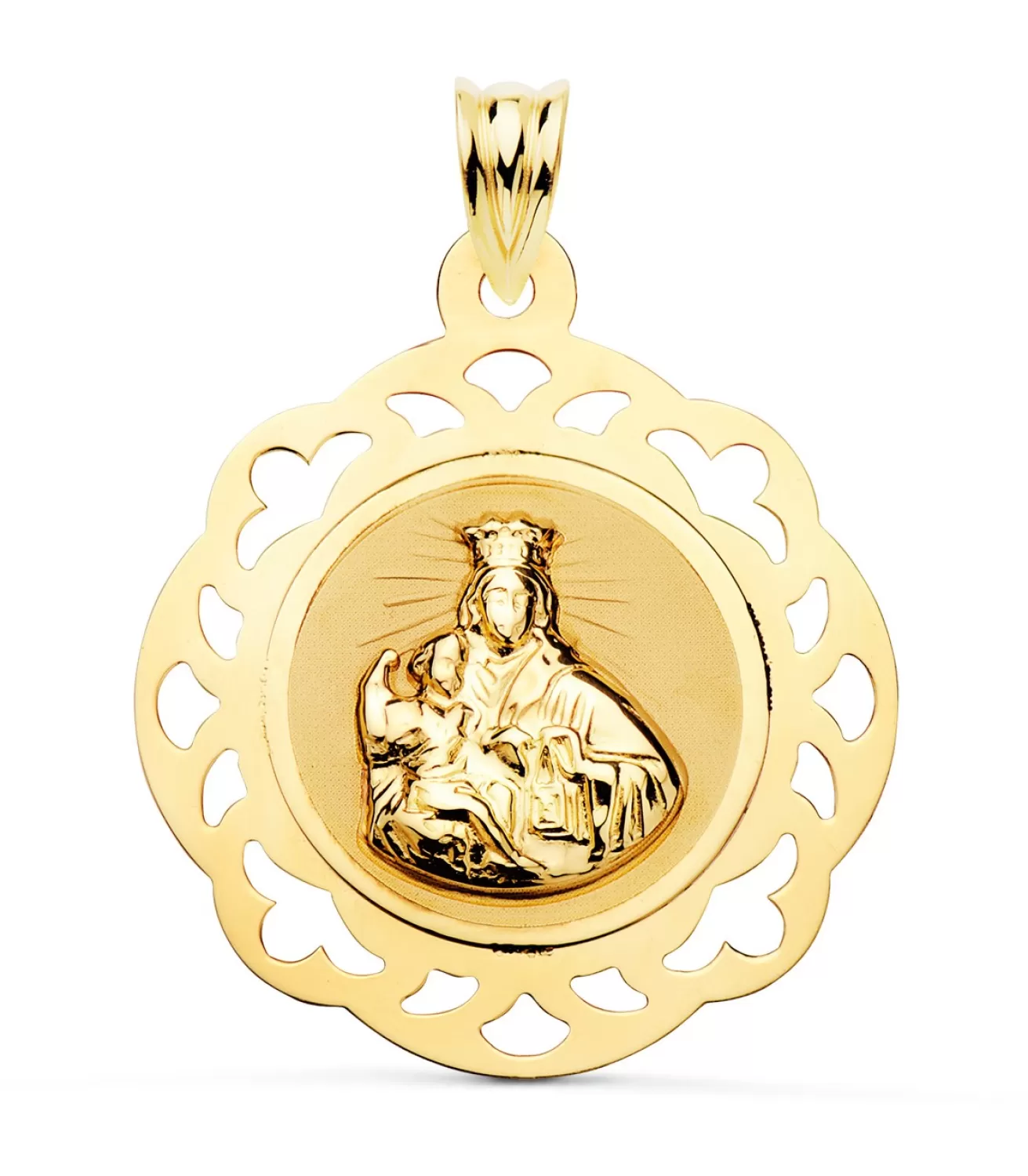 Escapulario Calado V. Carmen Y C. Jesus Oro 18K 28Mm<Alda Joyeros Outlet