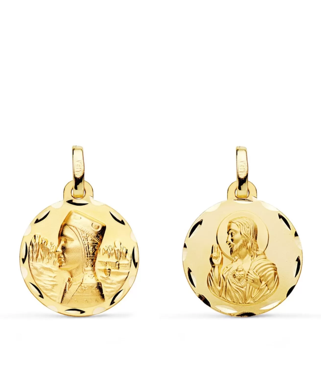 Escapulario Montserrat Y Corazon De Jesus Oro 18K 16Mm<Alda Joyeros Outlet