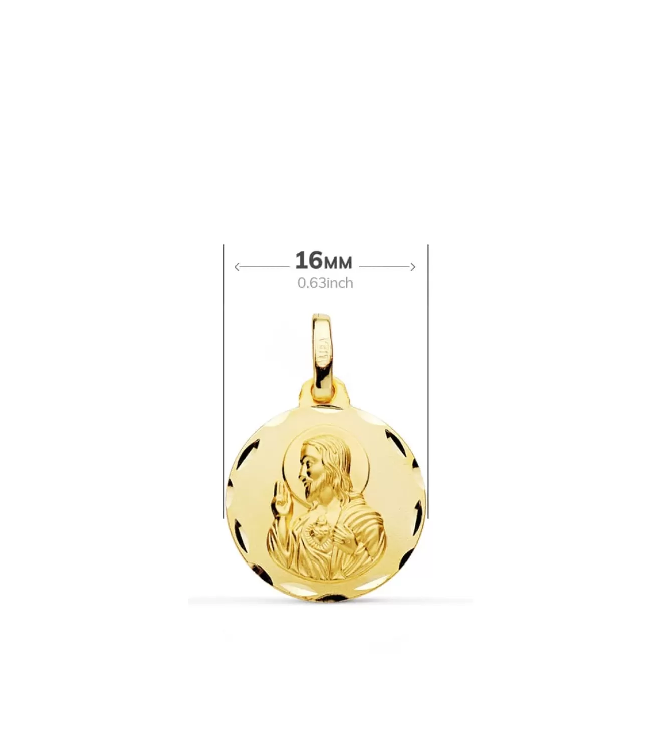 Escapulario Montserrat Y Corazon De Jesus Oro 18K 16Mm<Alda Joyeros Outlet