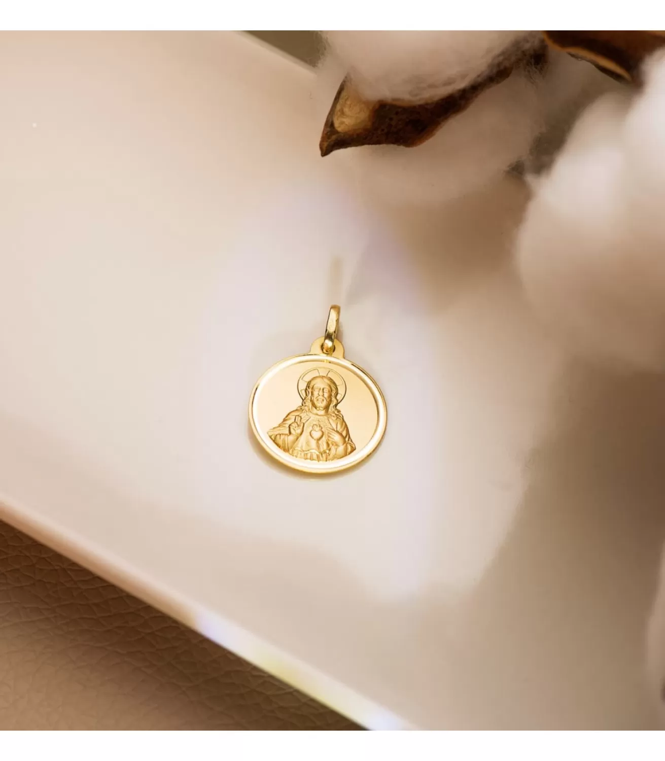 Escapulario Oro 18K Bisel V. Carmen Y C. Jesus 18Mm<Alda Joyeros New