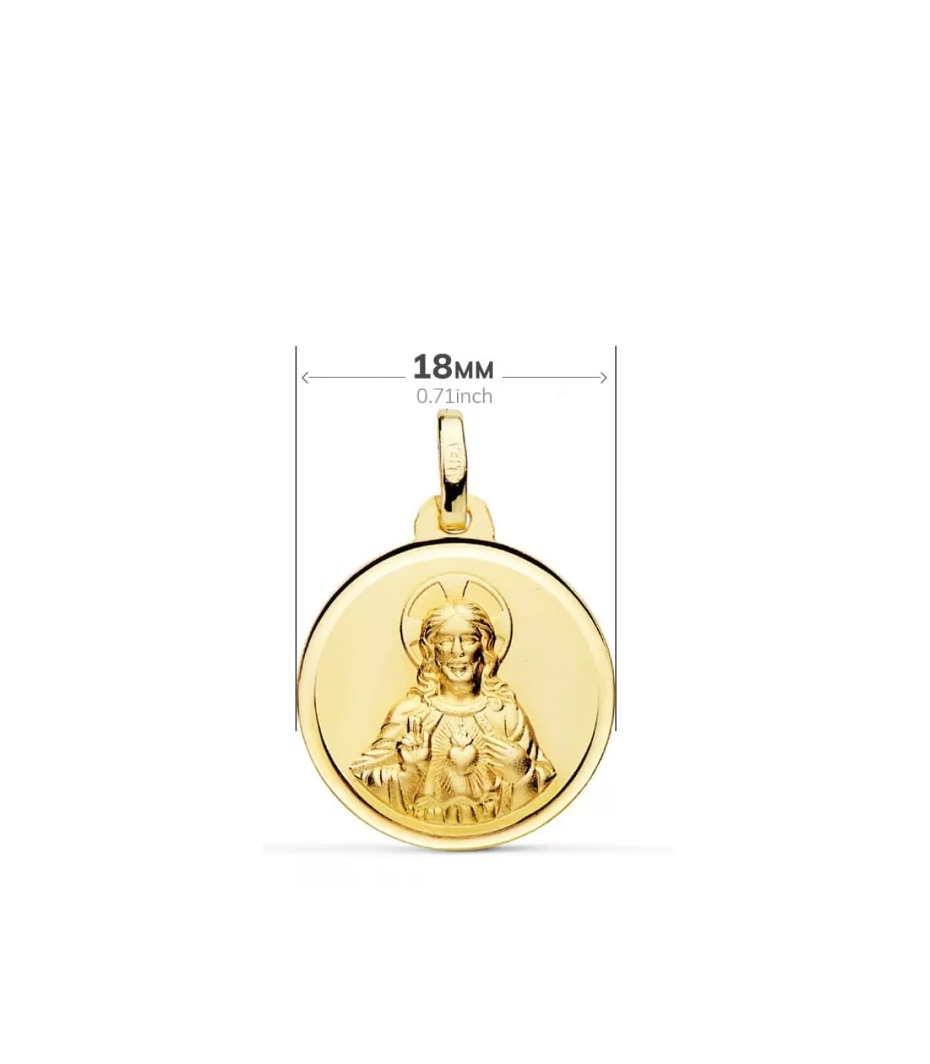 Escapulario Oro 18K Bisel V. Carmen Y C. Jesus 18Mm<Alda Joyeros New