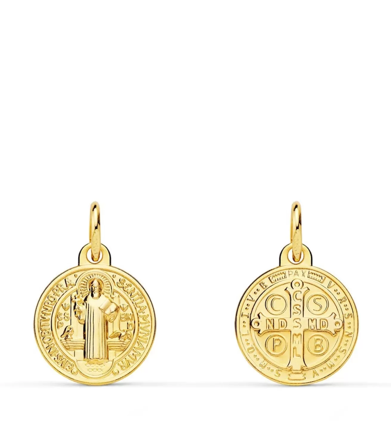 Escapulario San Benito Monje Oro Amarillo 18K 12Mm<Alda Joyeros Best