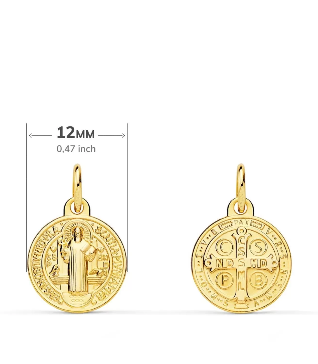 Escapulario San Benito Monje Oro Amarillo 18K 12Mm<Alda Joyeros Best