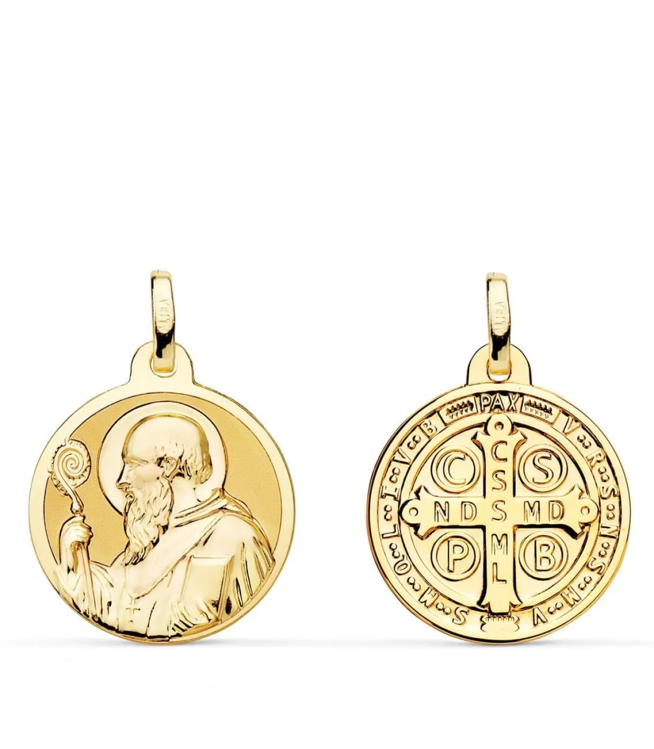 Escapulario San Benito Oro Amarillo 18K 18Mm Brillo<Alda Joyeros Online