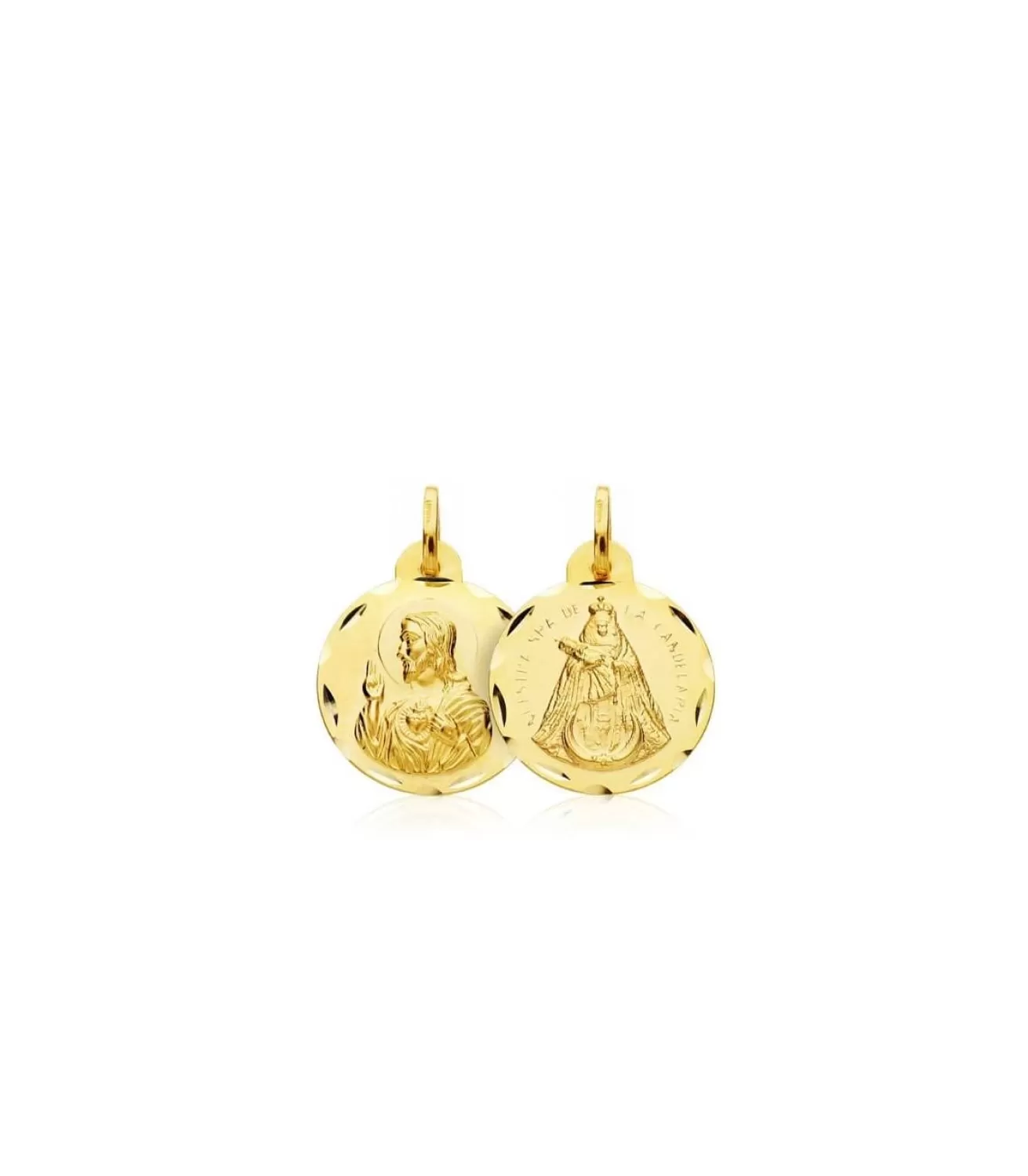 Escapulario V. Candelaria Y Corazon De Jesus Oro 18K 16 Mm<Alda Joyeros Best