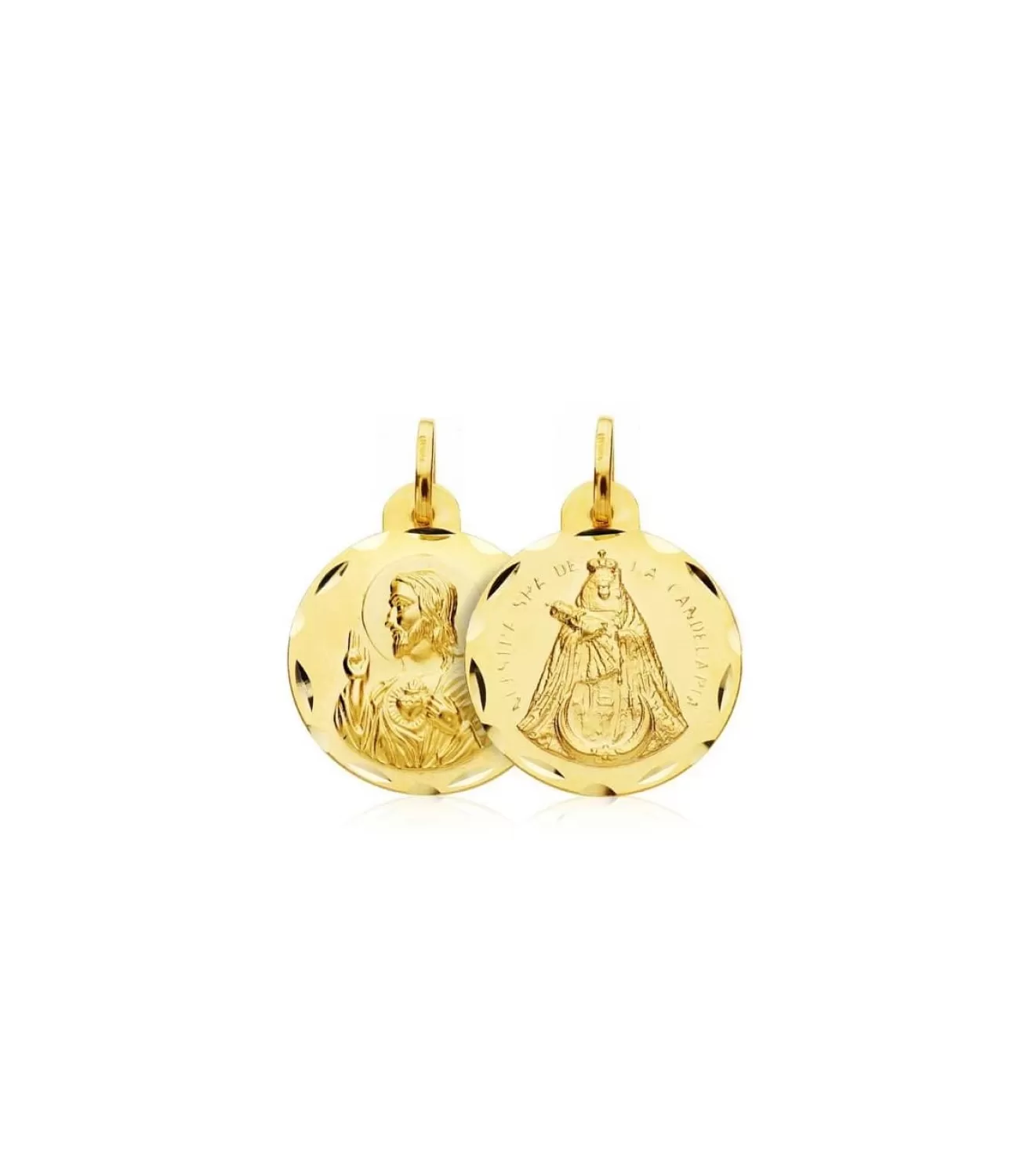 Escapulario V. Candelaria Y Corazon De Jesus Oro 18K 20 Mm<Alda Joyeros Discount