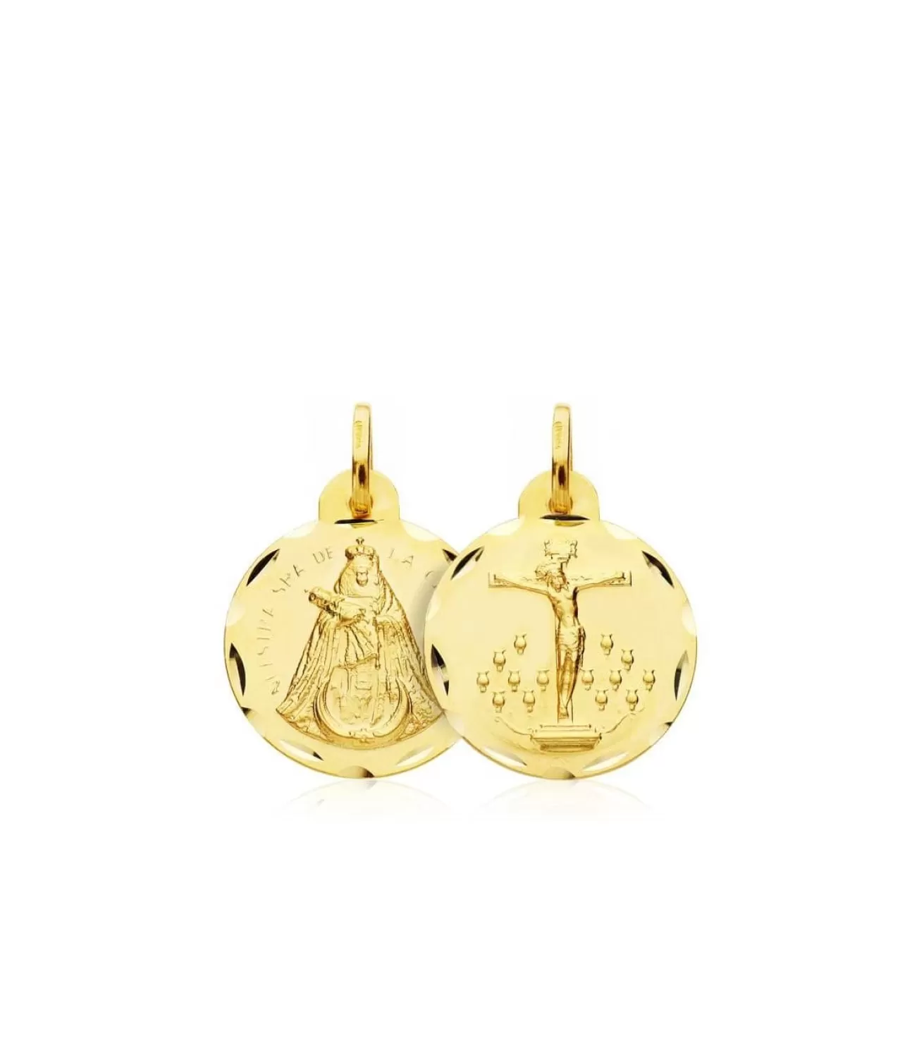 Escapulario V. Candelaria Y Cristo De La Laguna Oro 18K 16 Mm<Alda Joyeros Fashion