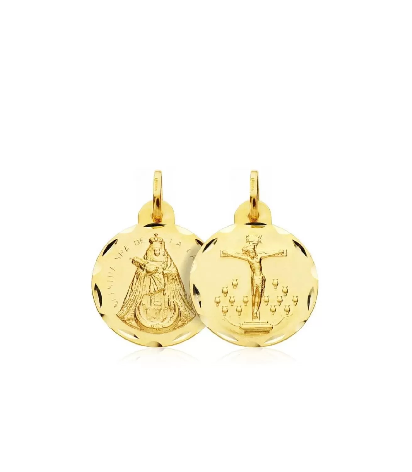 Escapulario V. Candelaria Y Cristo De La Laguna Oro 18K 18 Mm<Alda Joyeros Sale