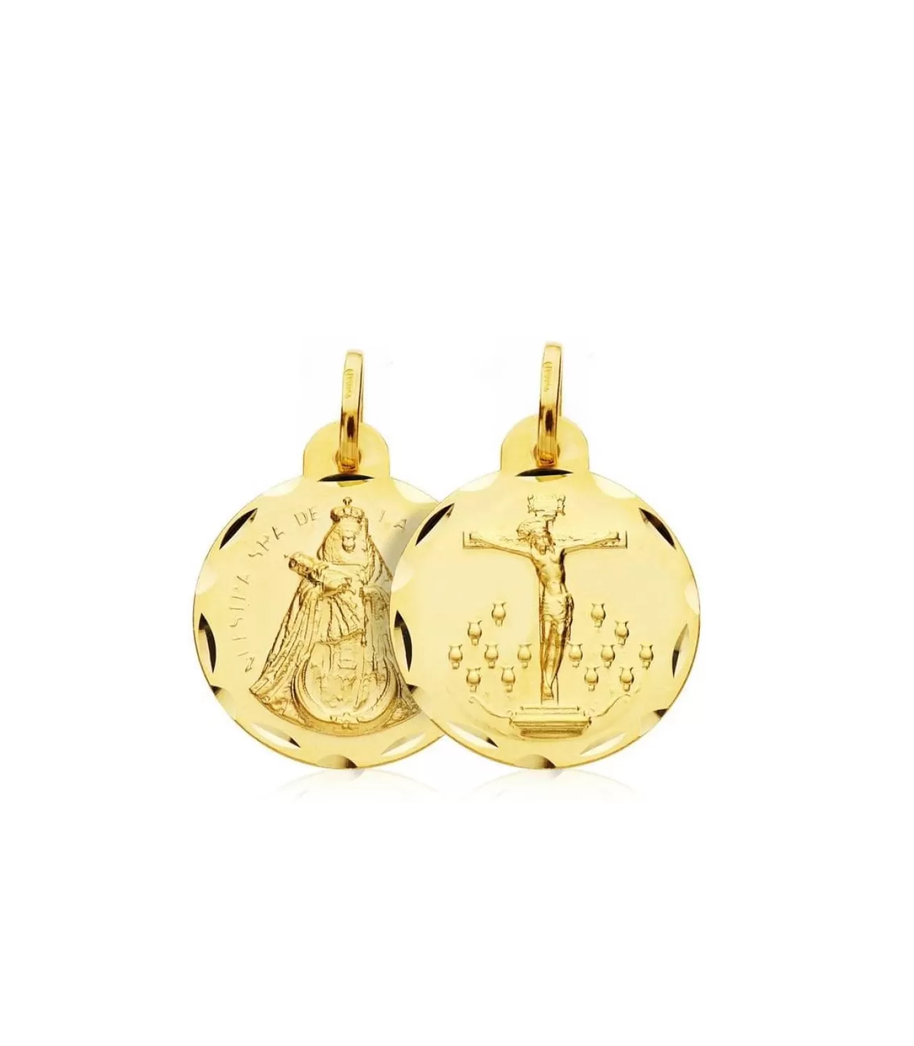 Escapulario V. Candelaria Y Cristo De La Laguna Oro 18K 20 Mm<Alda Joyeros Outlet