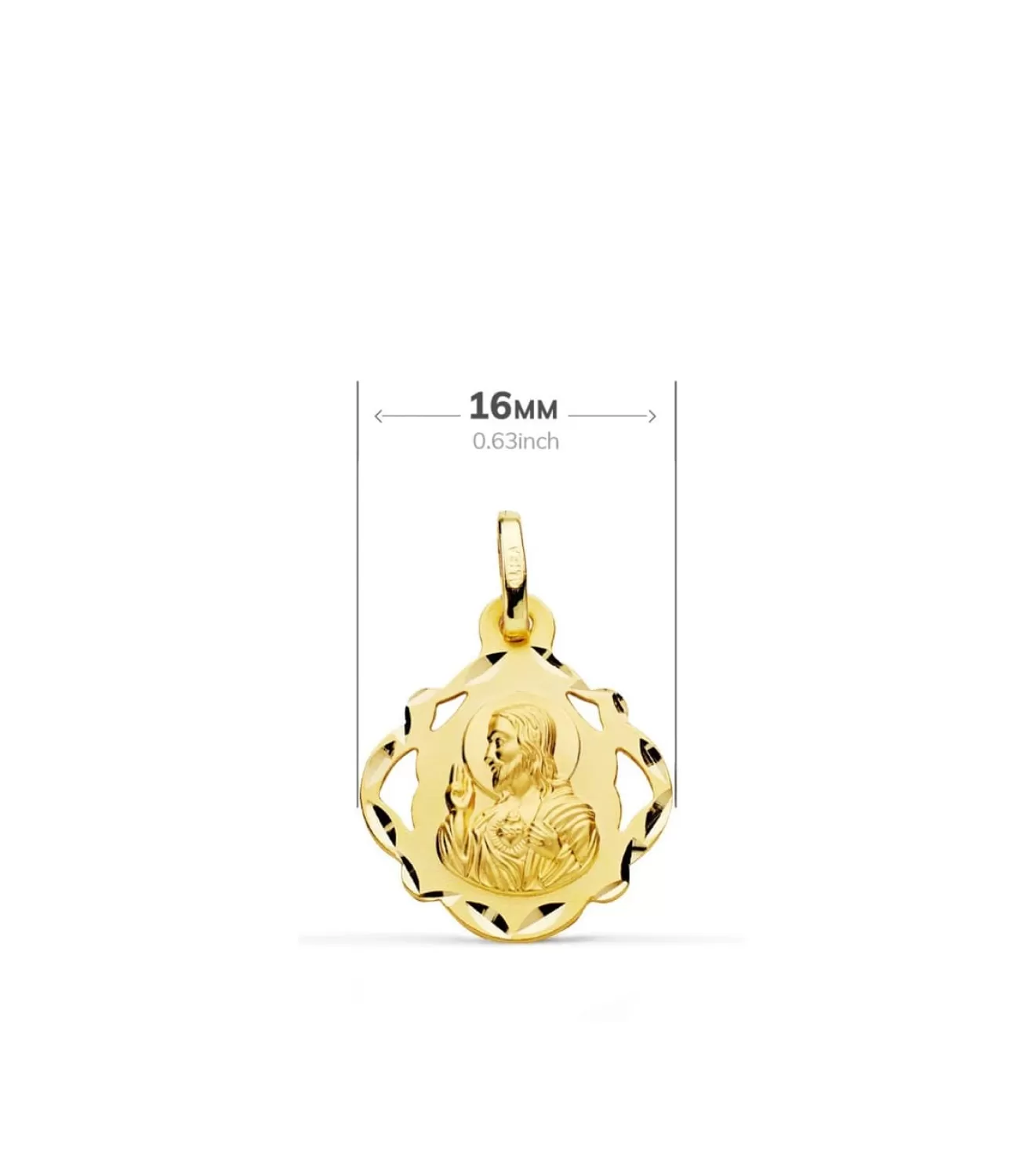 Escapulario V. Carmen Y C. Jesus Oro 18 K 16 Mm Pandereta<Alda Joyeros Cheap