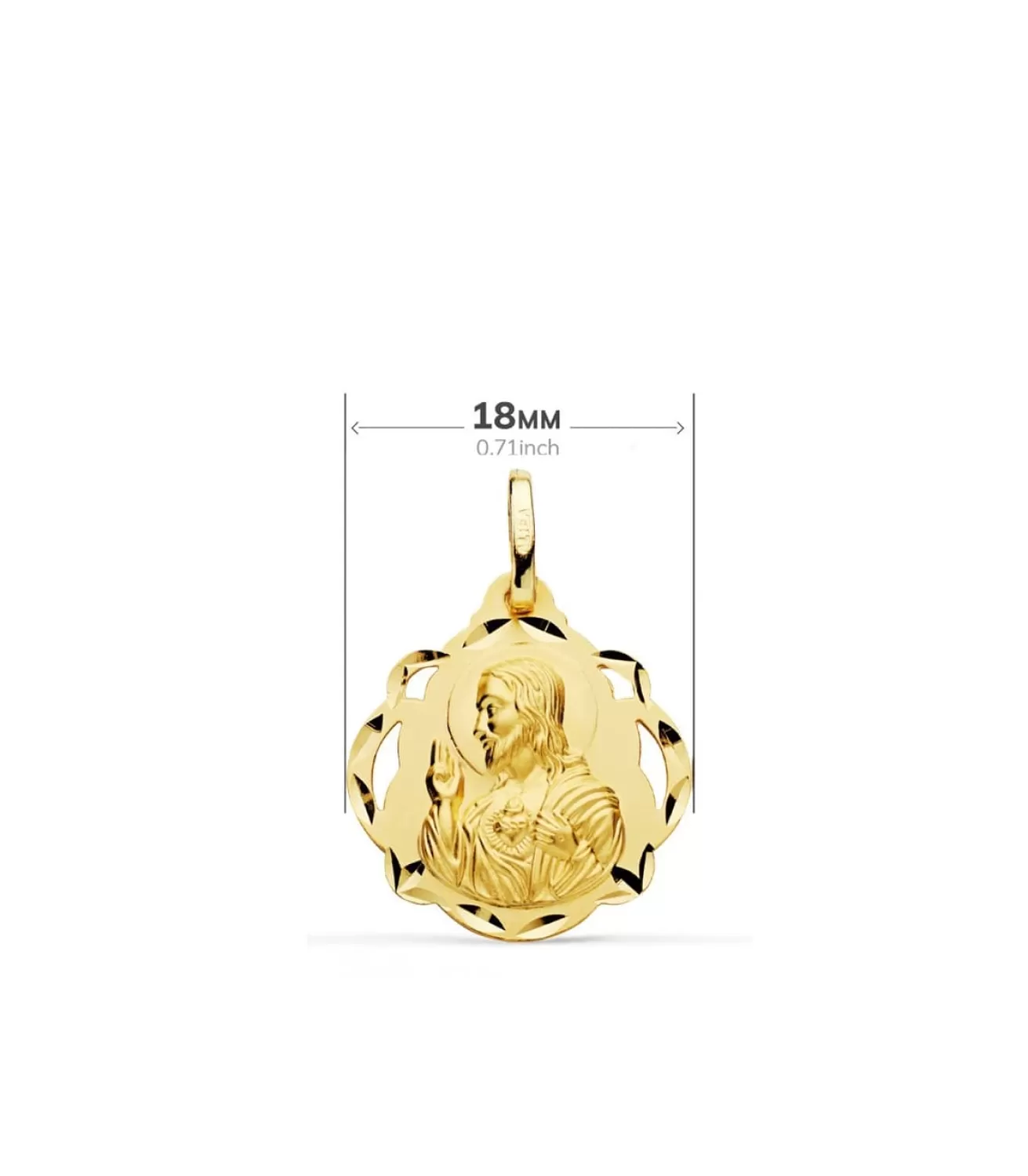 Escapulario V. Carmen Y C. Jesus Oro 18 K 18 Mm Pandereta<Alda Joyeros Hot