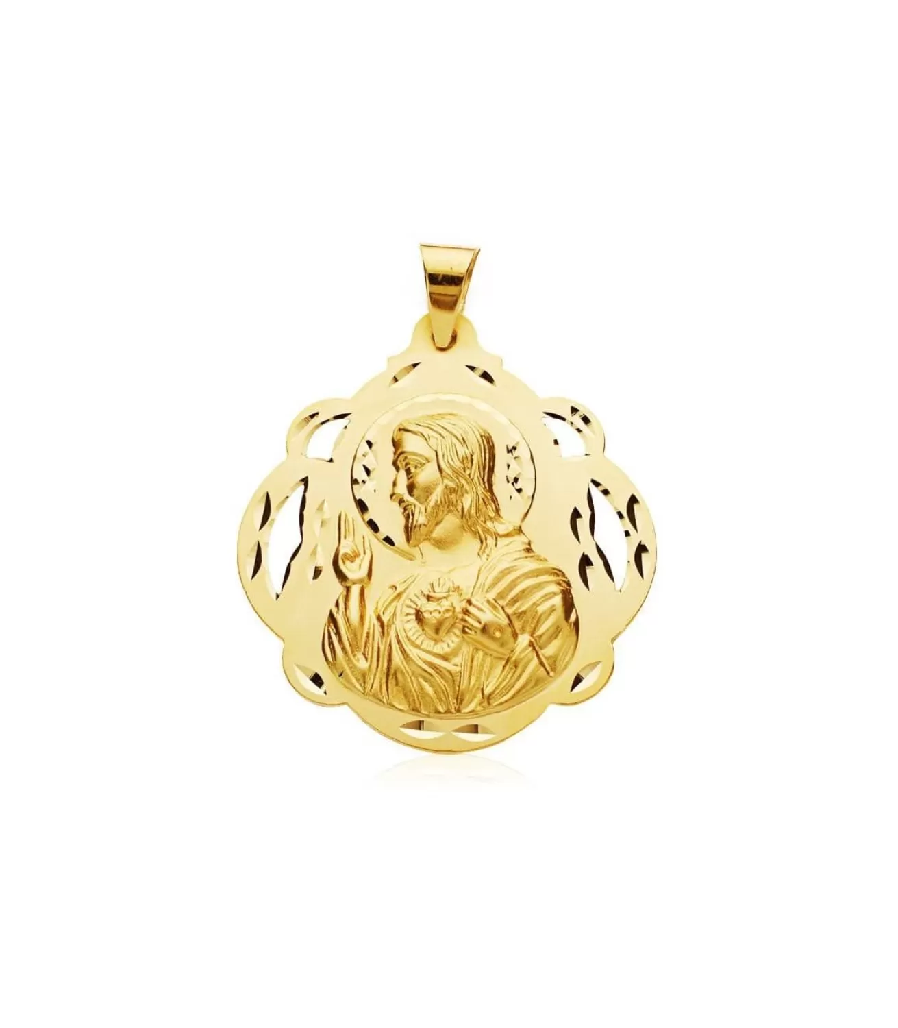 Escapulario V. Carmen Y C. Jesus Oro 18 K 42 Mm Pandereta<Alda Joyeros Flash Sale