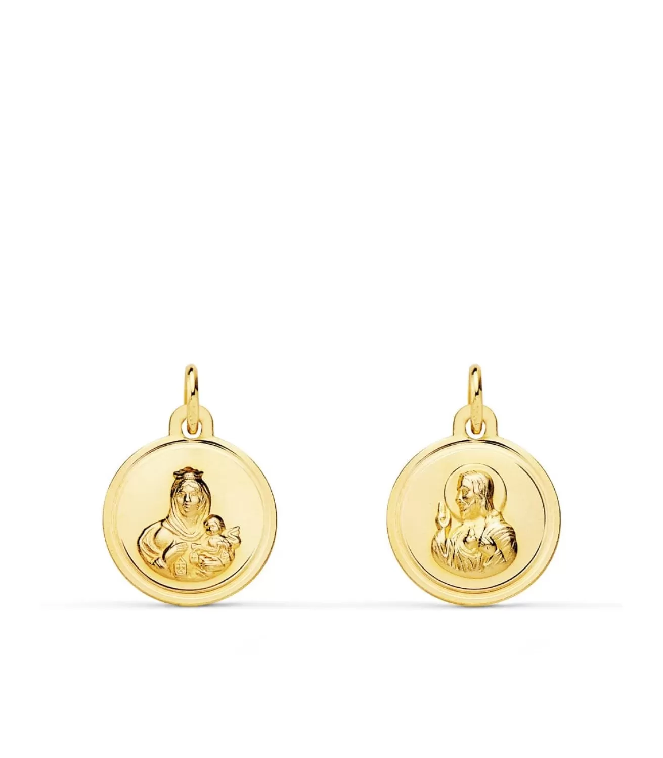 Escapulario V. Carmen Y C. Jesus Oro 18K 12 Mm Bisel<Alda Joyeros Fashion
