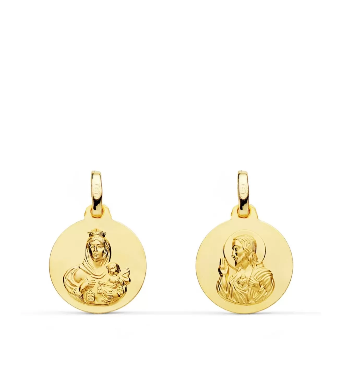 Escapulario V. Carmen Y C. Jesus Oro 18K 14 Mm<Alda Joyeros Best Sale