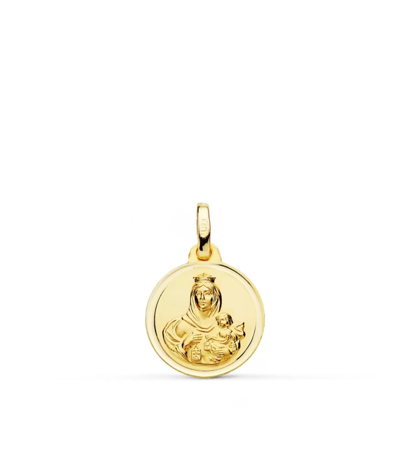 Escapulario V. Carmen Y C. Jesus Oro 18K 14 Mm Bisel<Alda Joyeros Discount