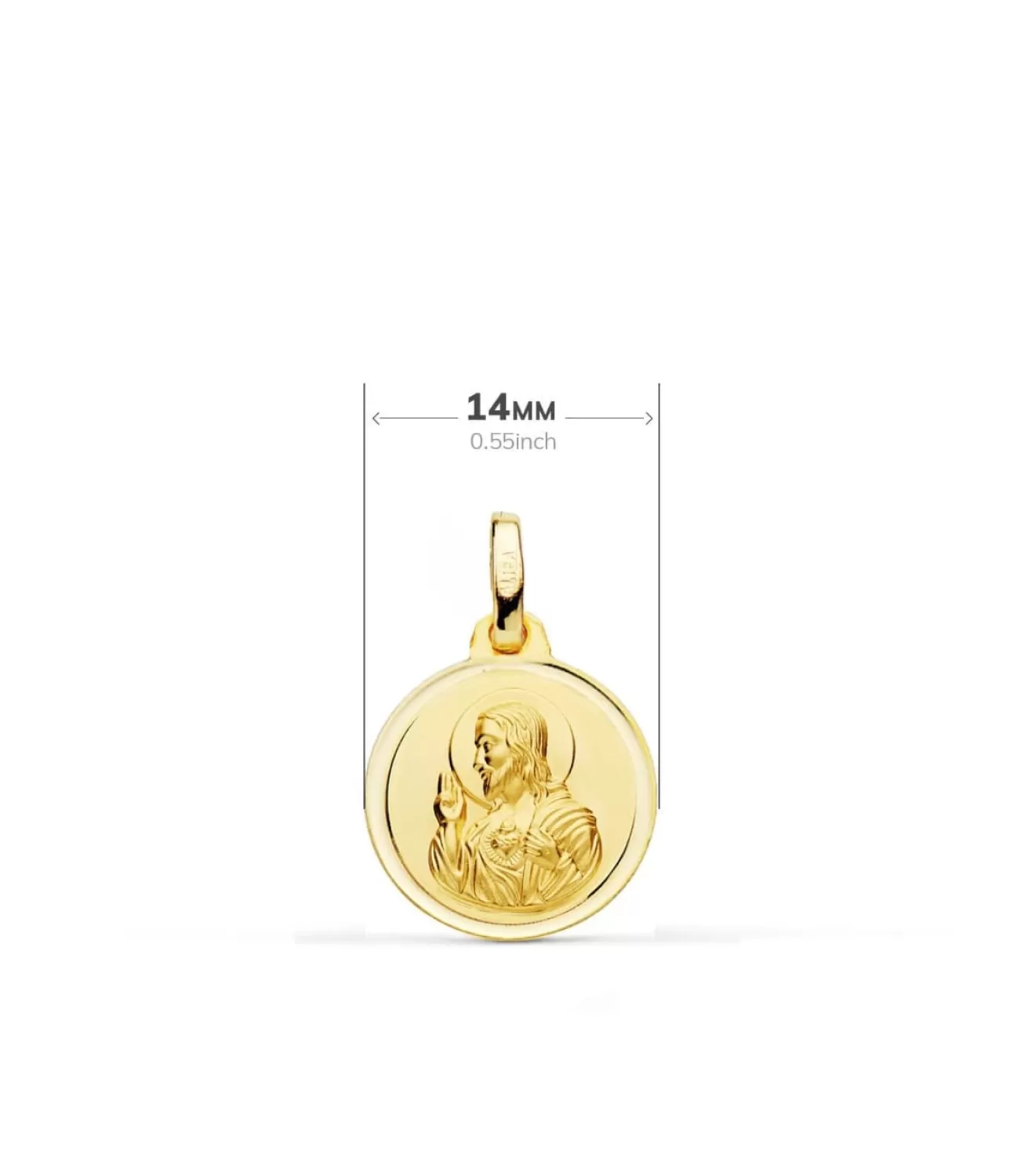 Escapulario V. Carmen Y C. Jesus Oro 18K 14 Mm Bisel<Alda Joyeros Discount