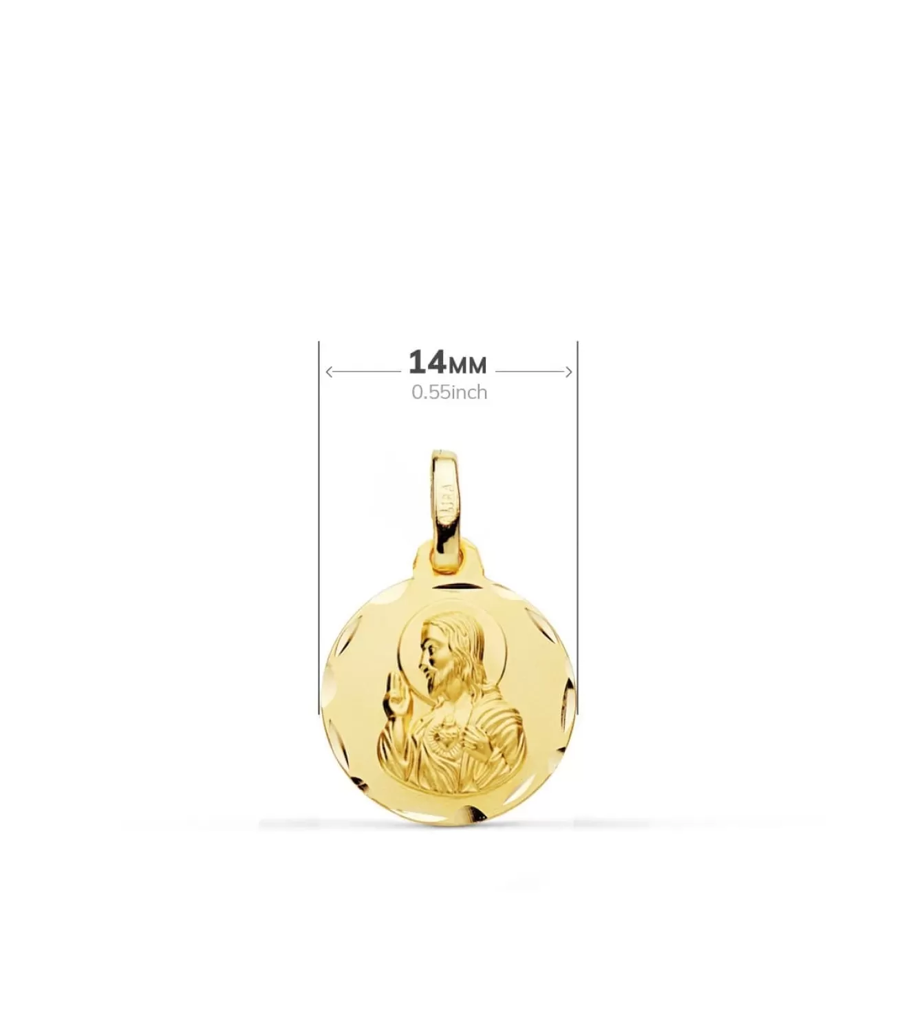 Escapulario V. Carmen Y C. Jesus Oro 18K 14Mm Tallado<Alda Joyeros Best